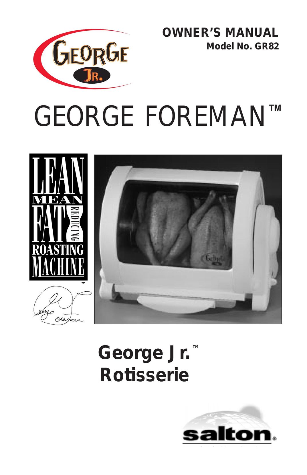 George Foreman GR82 Oven User Manual