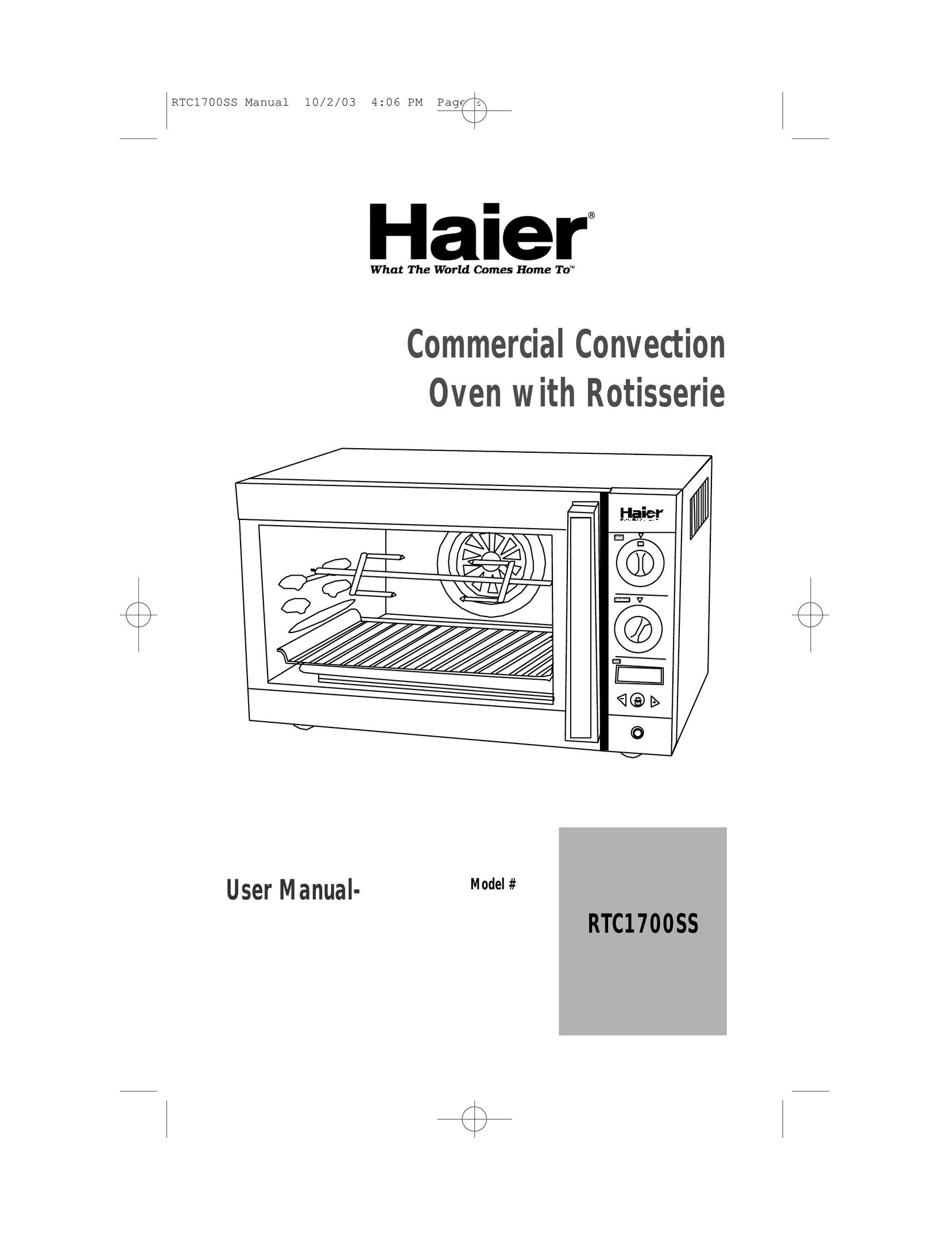 Haier RTC1700SS Oven User Manual