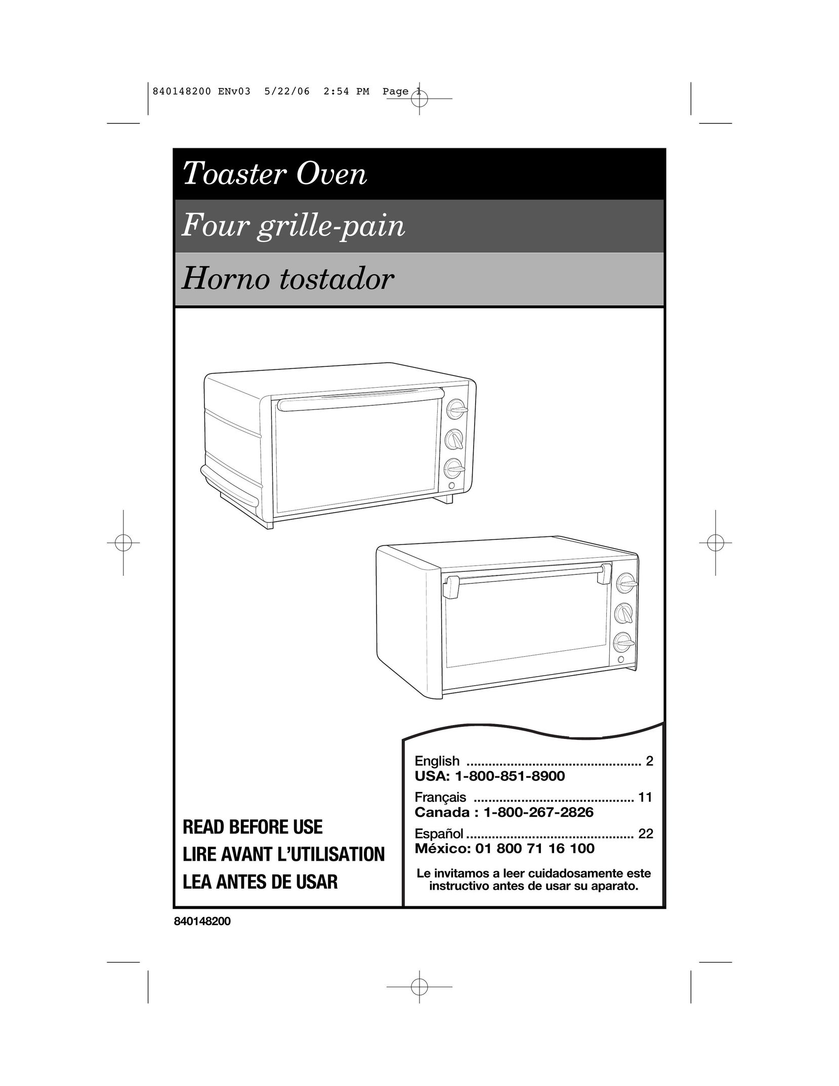 Hamilton Beach 31170 Oven User Manual