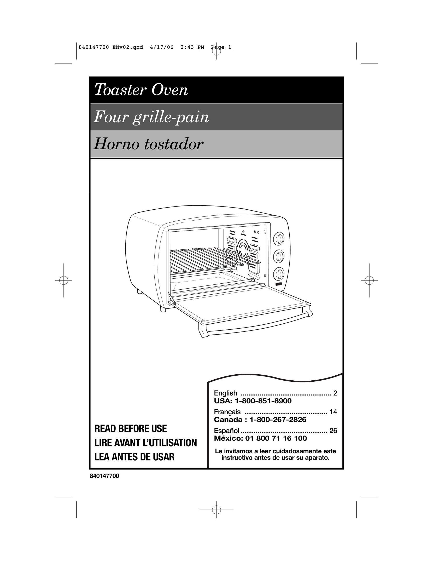 Hamilton Beach 31180 Oven User Manual
