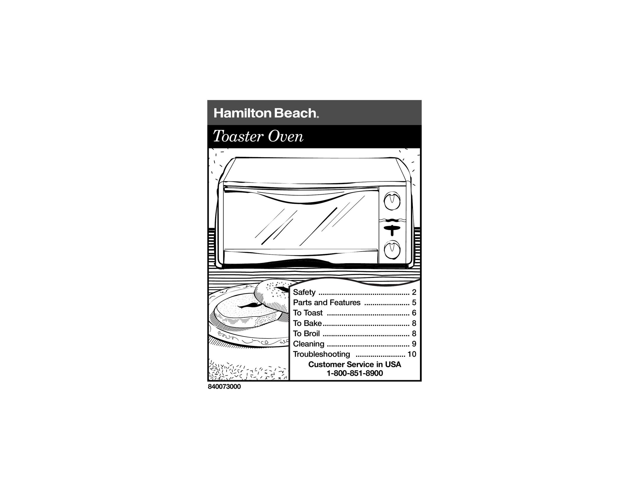 Hamilton Beach 840073000 Oven User Manual