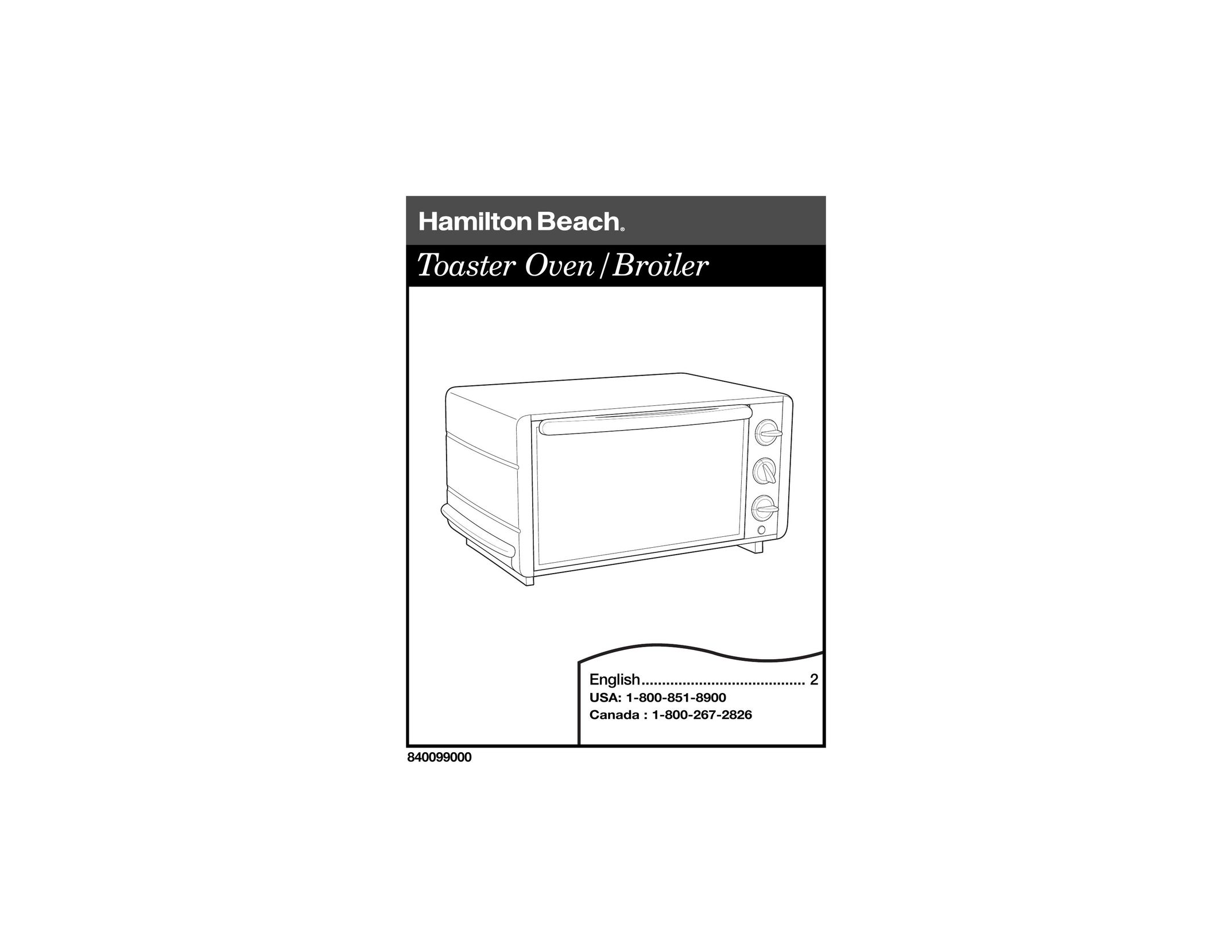 Hamilton Beach 840099000 Oven User Manual