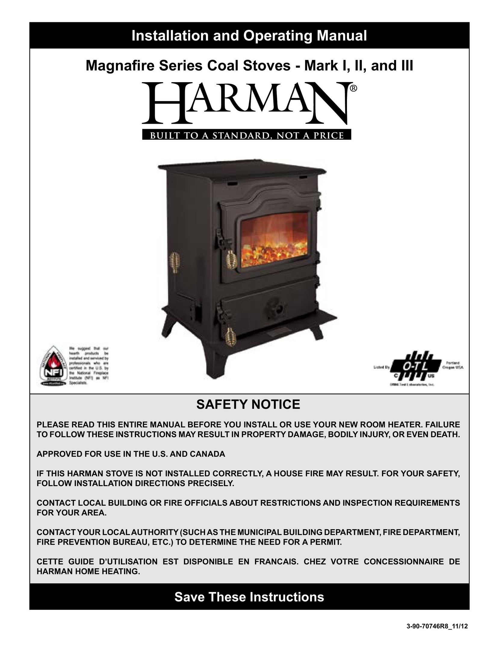 Harman Stove Company Mark I Oven User Manual