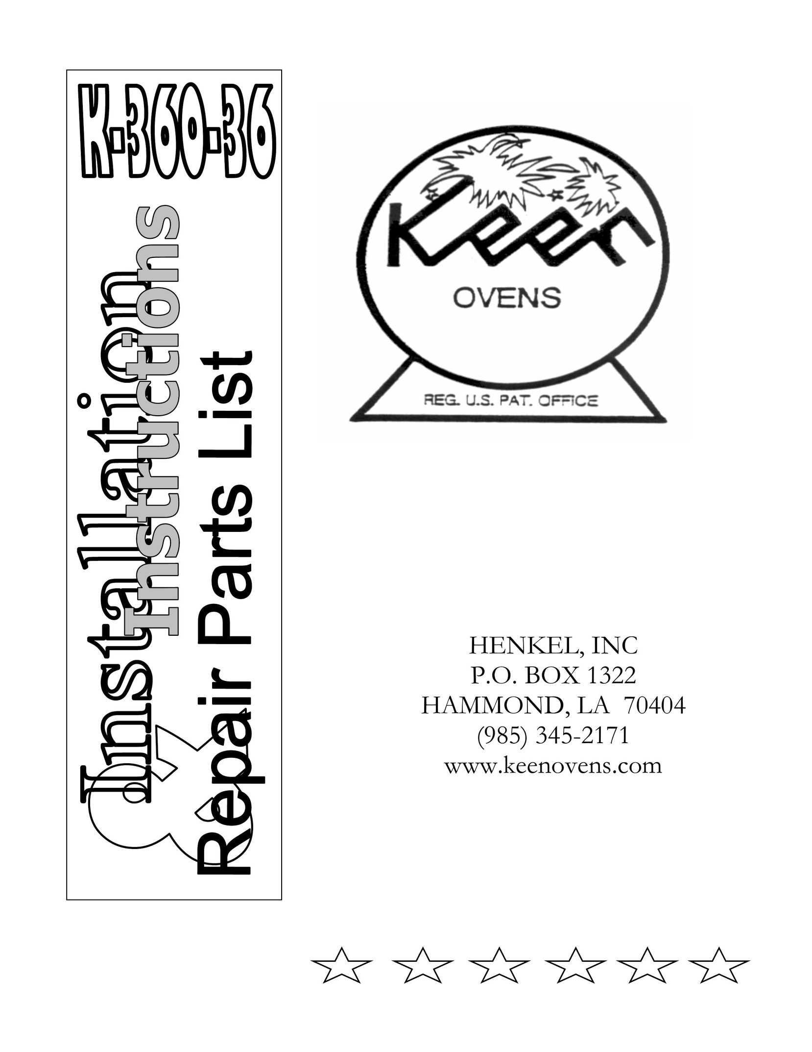 Henkel K-360-36 Oven User Manual