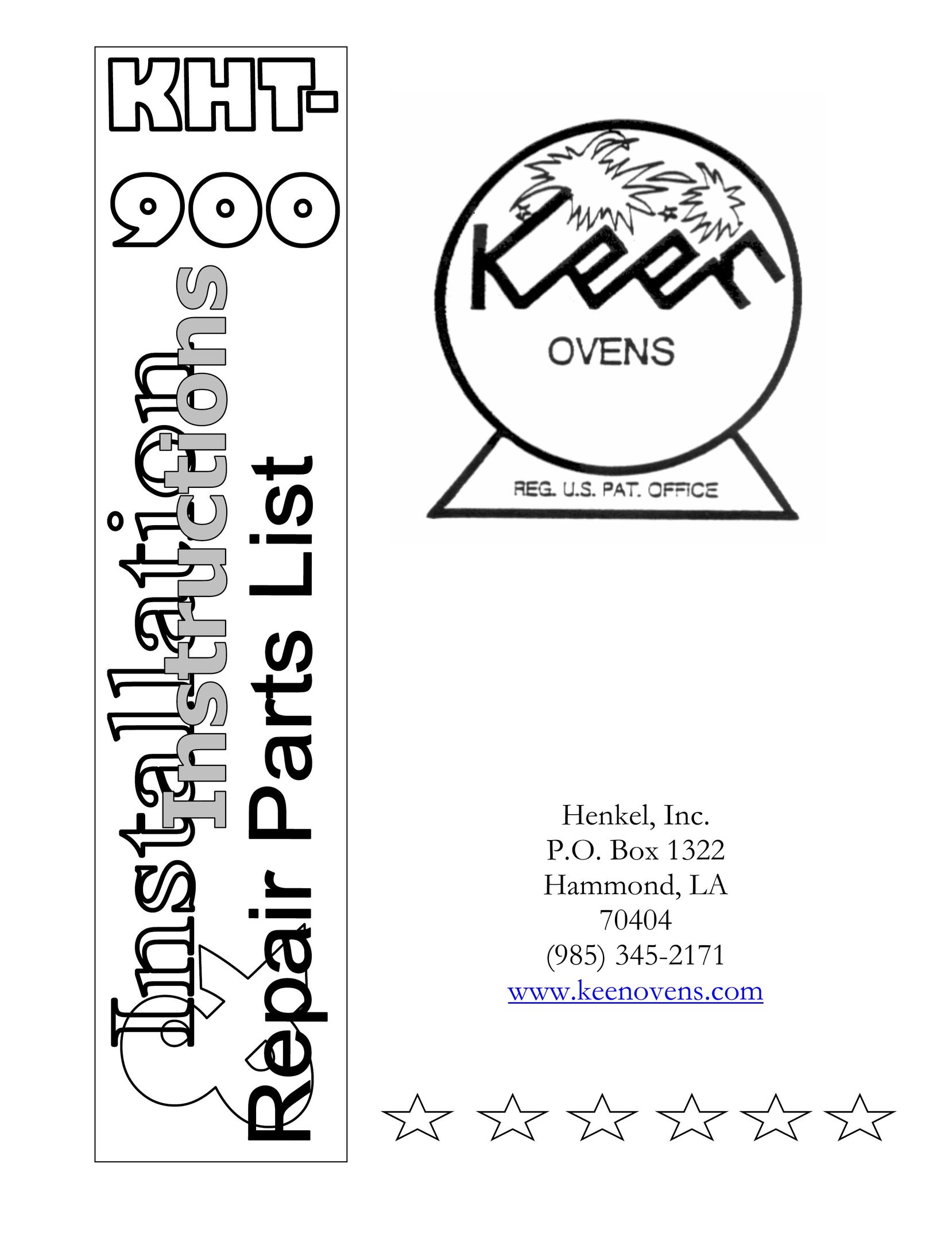 Henkel KHT-900 Oven User Manual