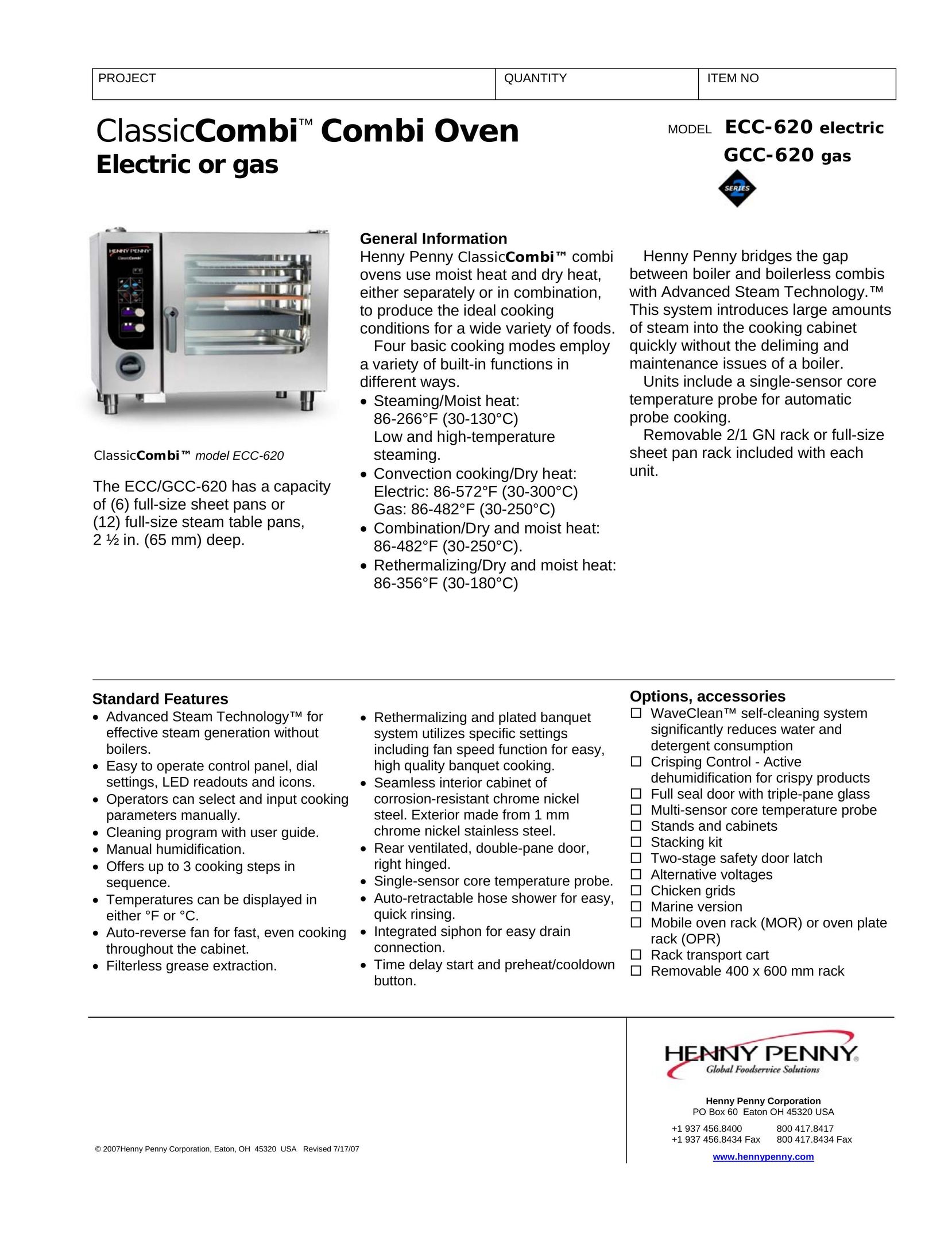 Henny Penny ECC-620 Oven User Manual