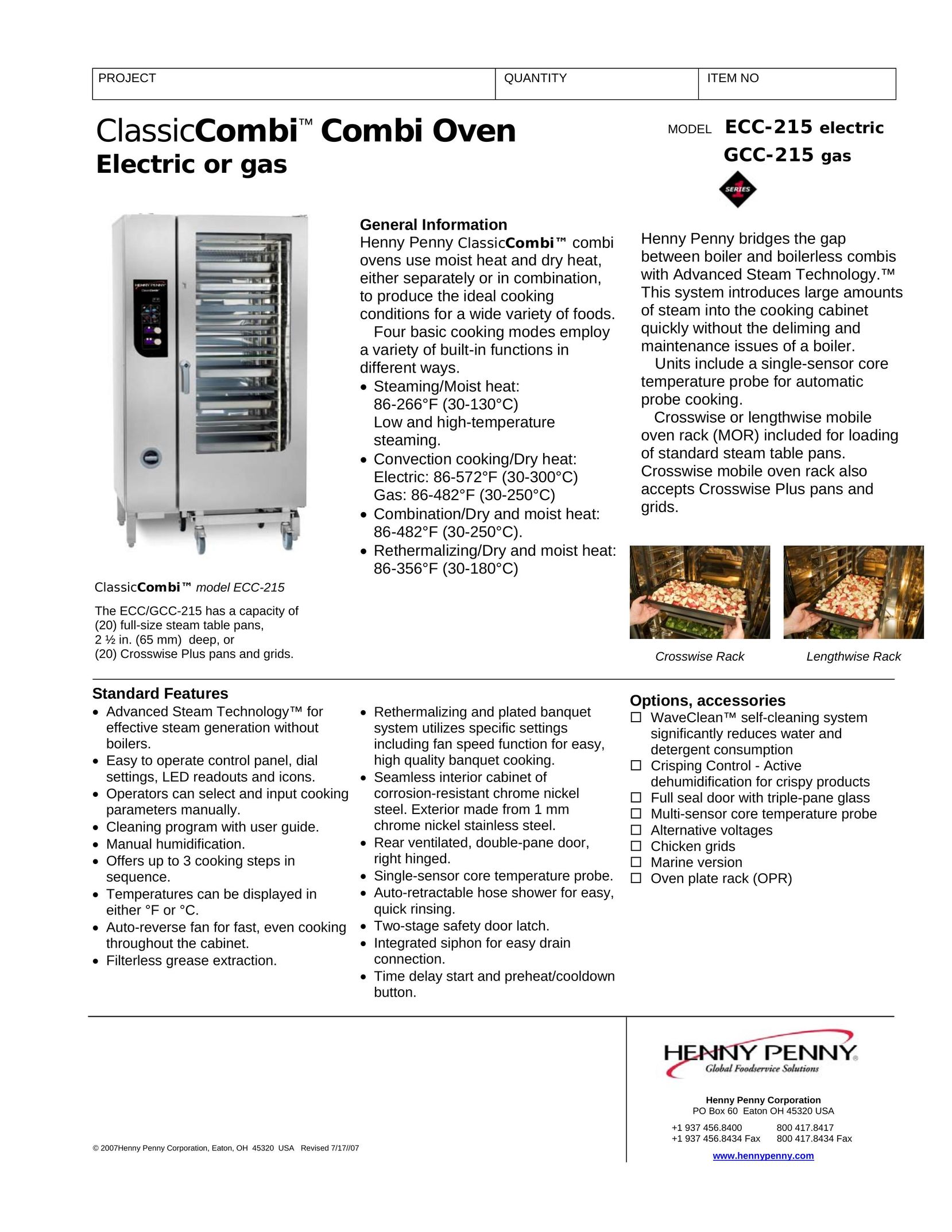 Henny Penny GCC-215 Oven User Manual