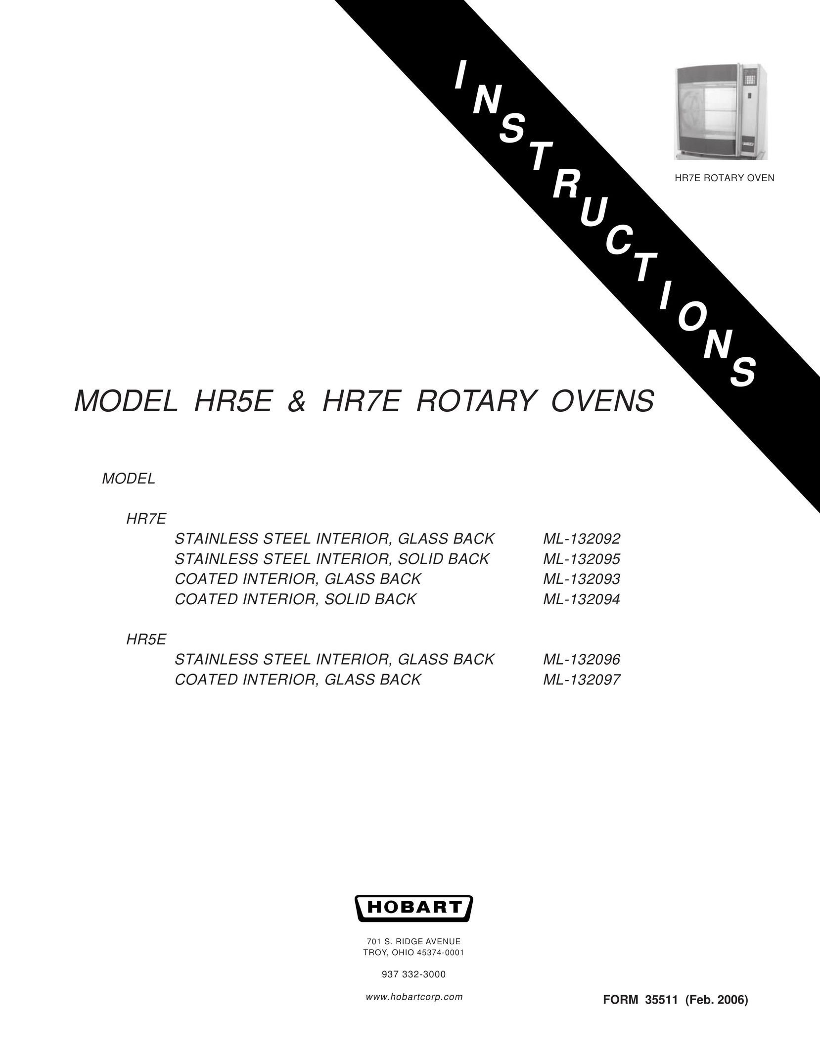 Hobart HR5E Oven User Manual