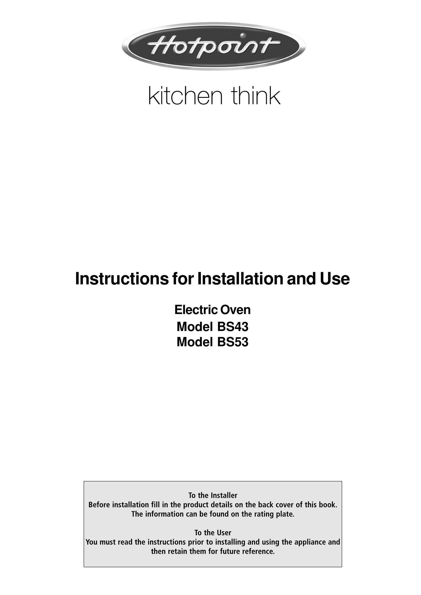 Hotpoint BS43 Oven User Manual