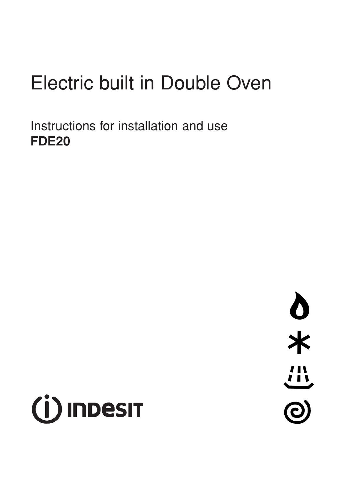 Indesit FDE20 Oven User Manual