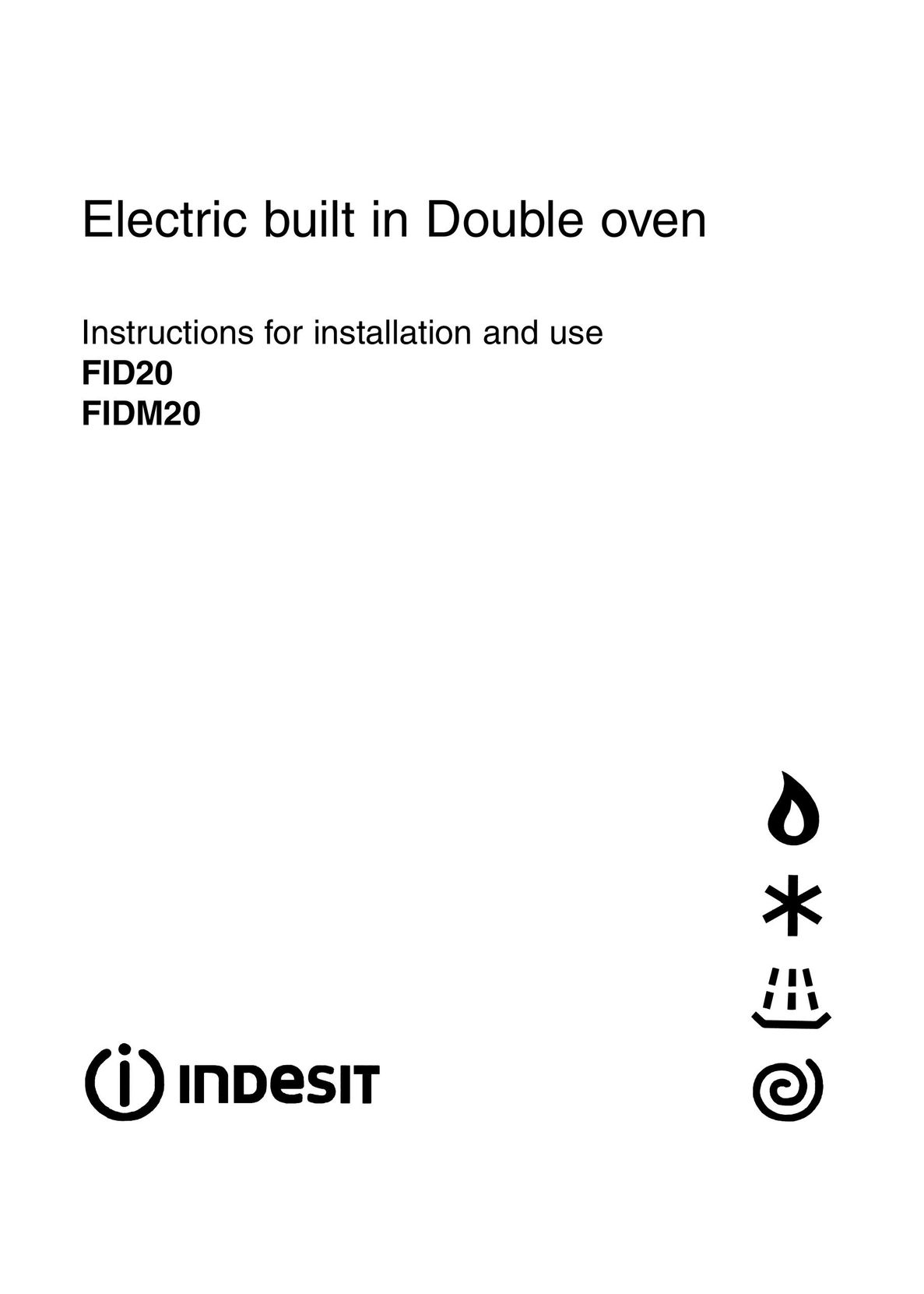 Indesit FID20 Oven User Manual