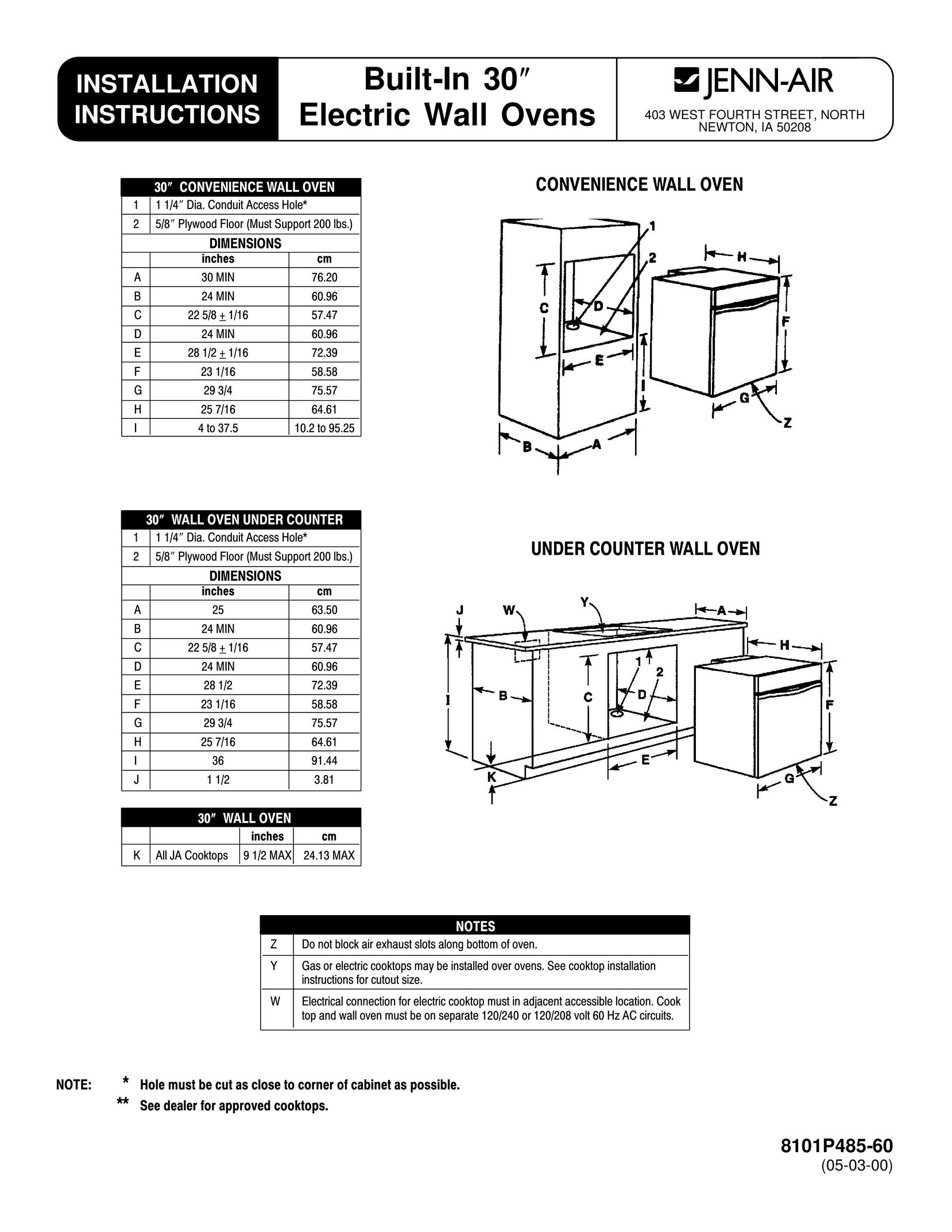 Jenn-Air 8101P485-60 Oven User Manual