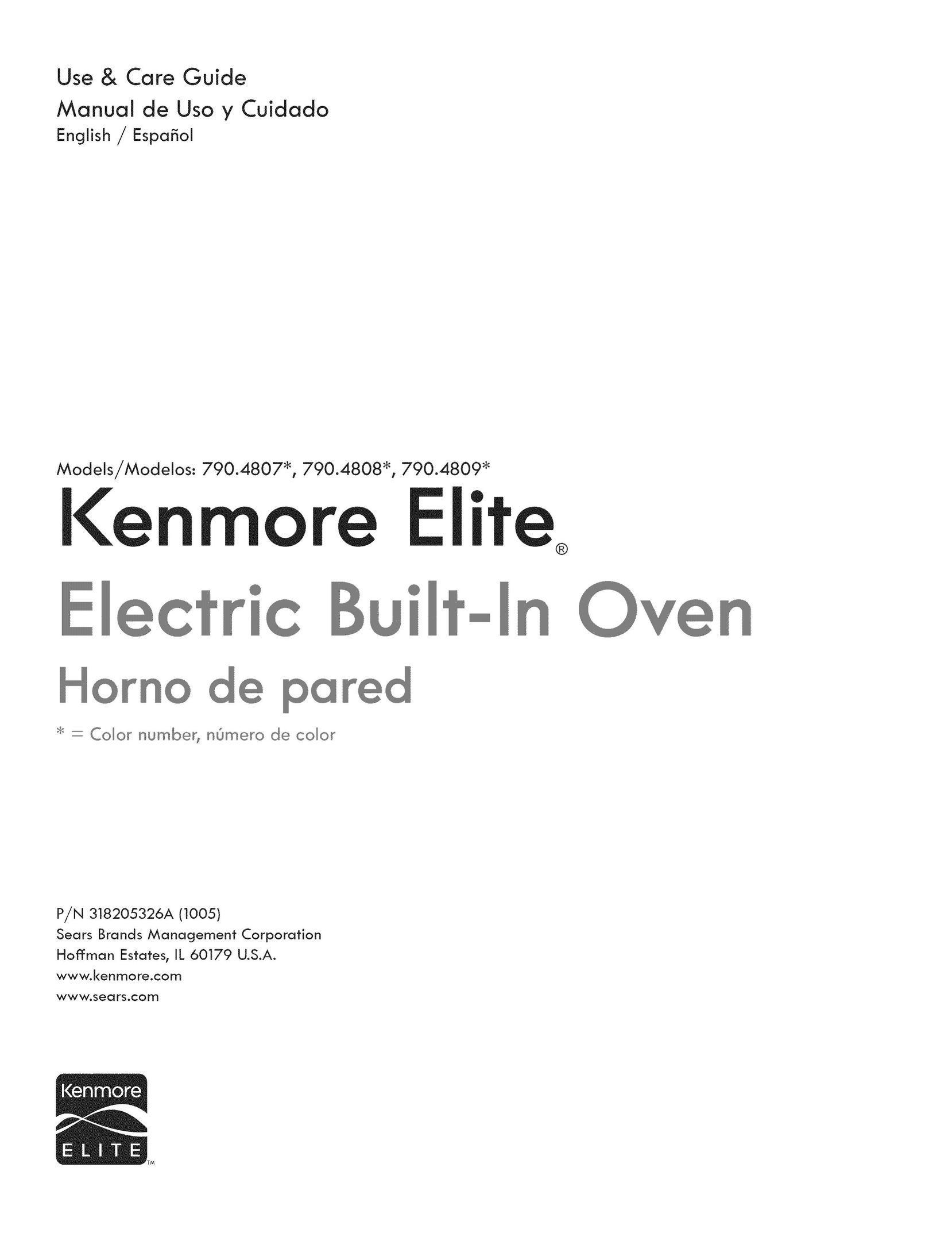 Kenmore 790.4808 Oven User Manual
