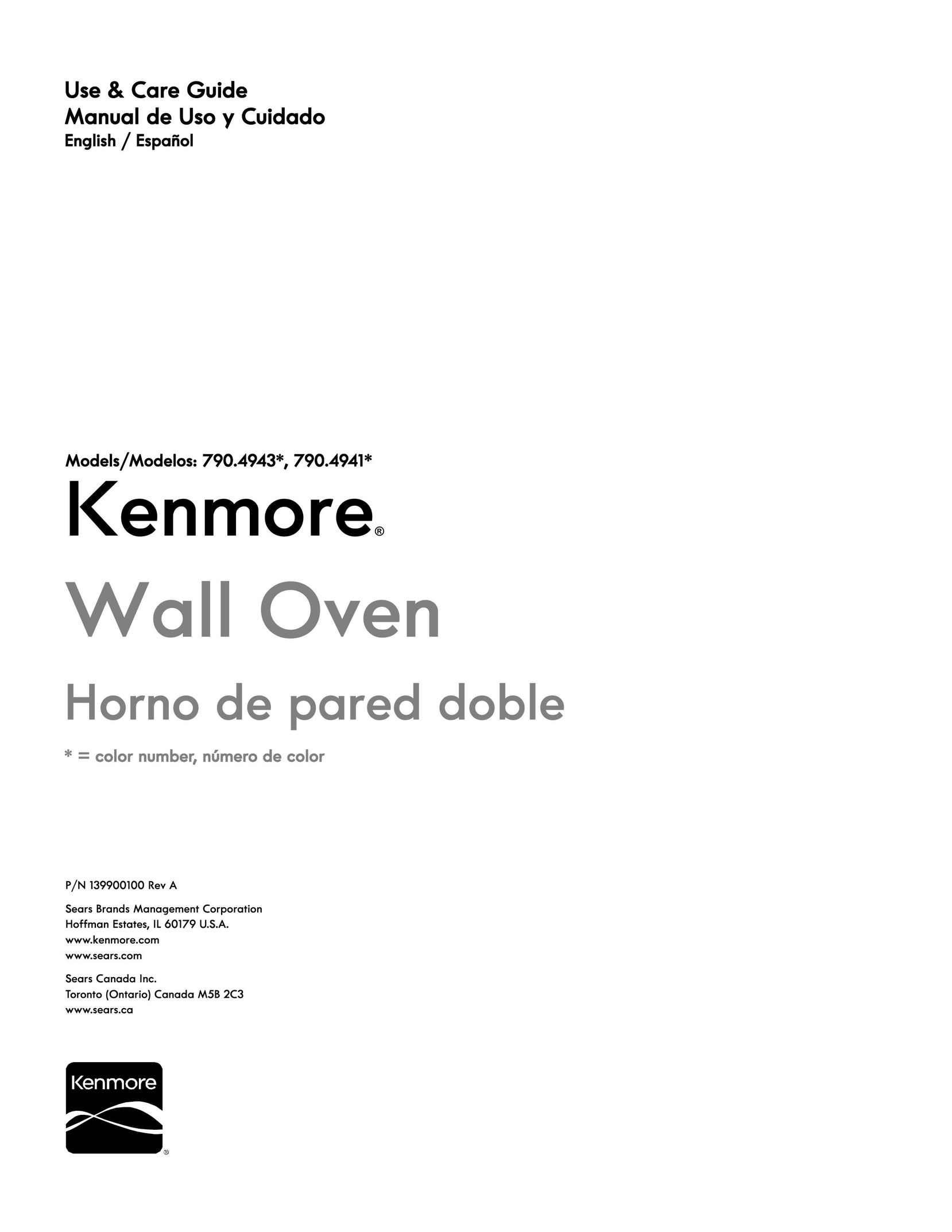 Kenmore 790.4943 Oven User Manual