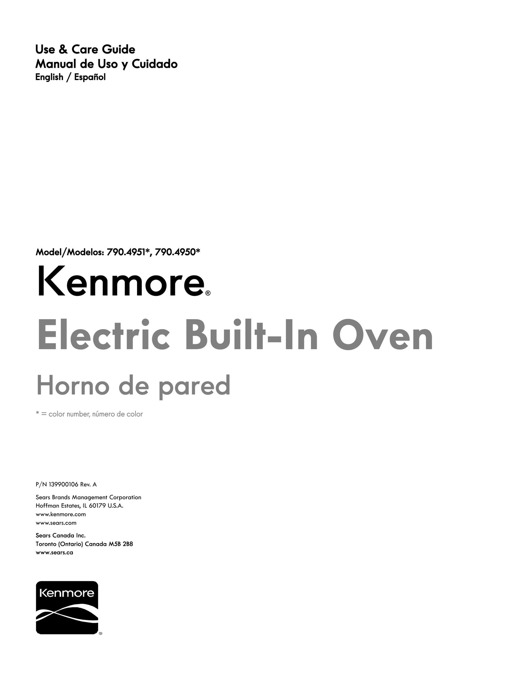 Kenmore 790.4951 Oven User Manual