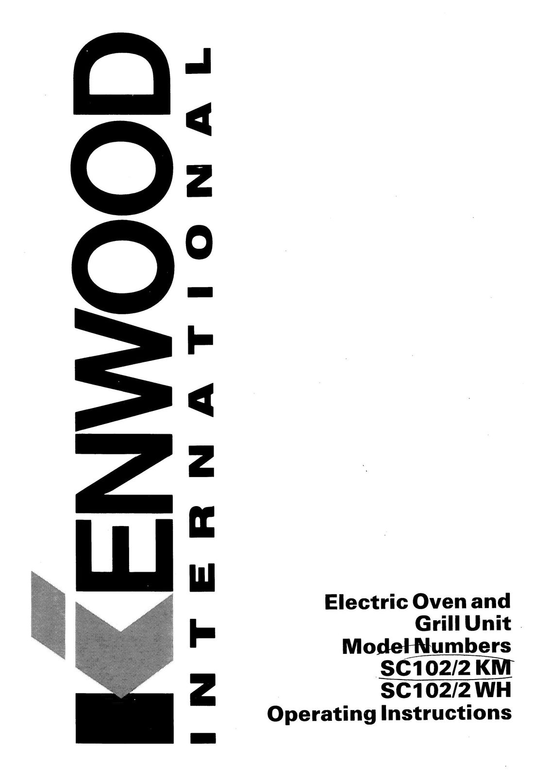 Kenwood SC102/2KM Oven User Manual