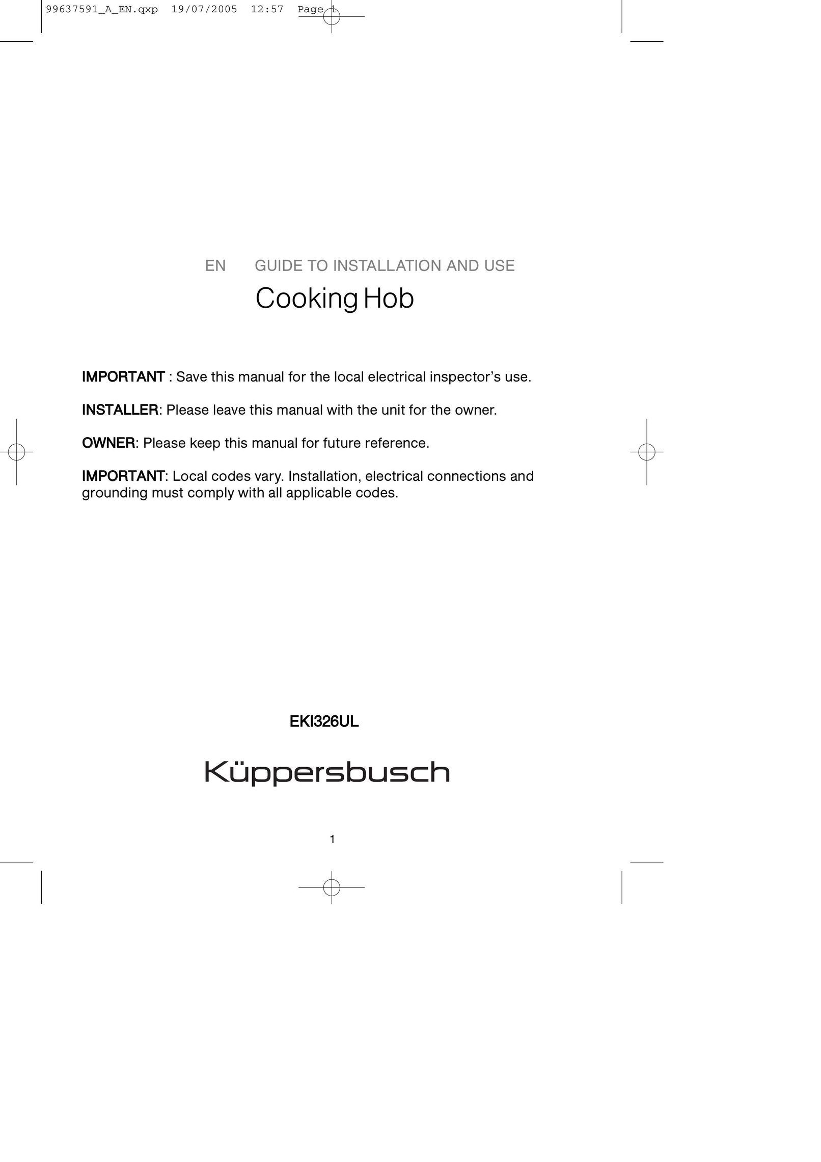 Kuppersbusch USA EKI326UL Oven User Manual