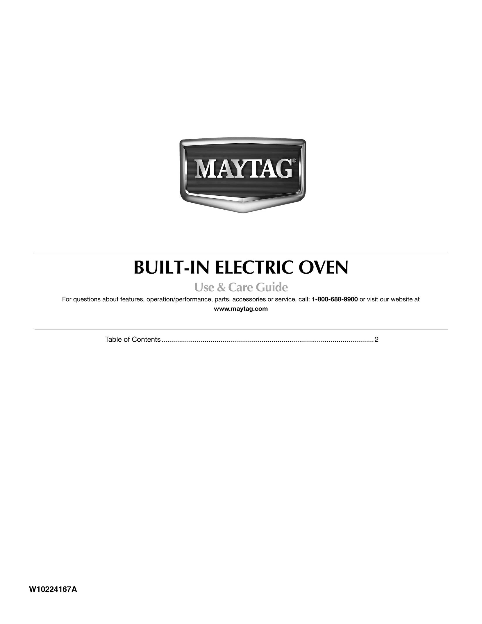 Maytag W10224167A Oven User Manual