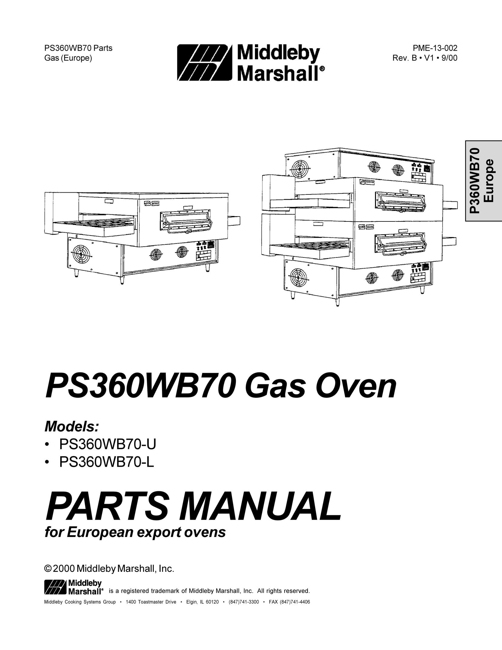 Middleby Cooking Systems Group PS360WB70-L Oven User Manual