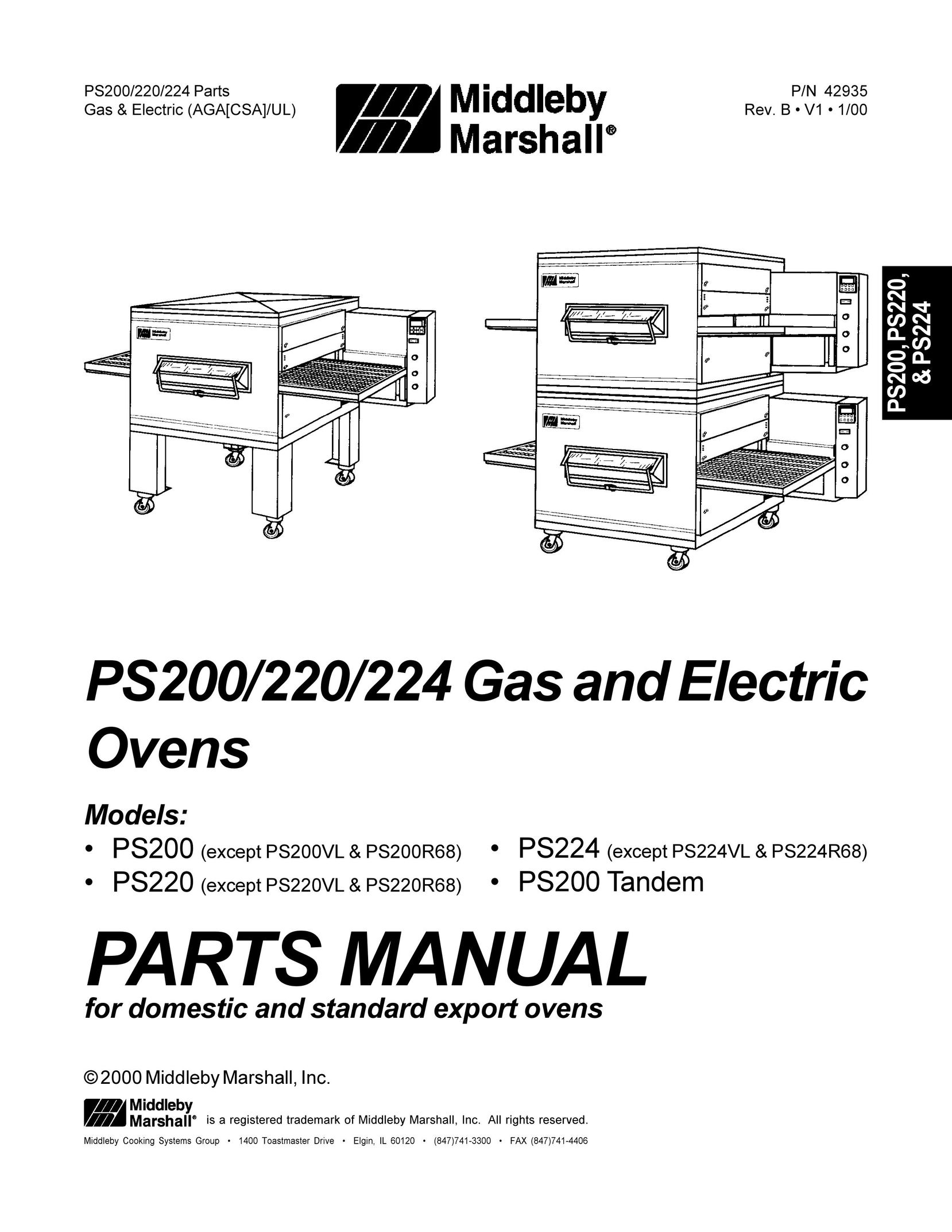 Middleby Marshall PS200 Oven User Manual