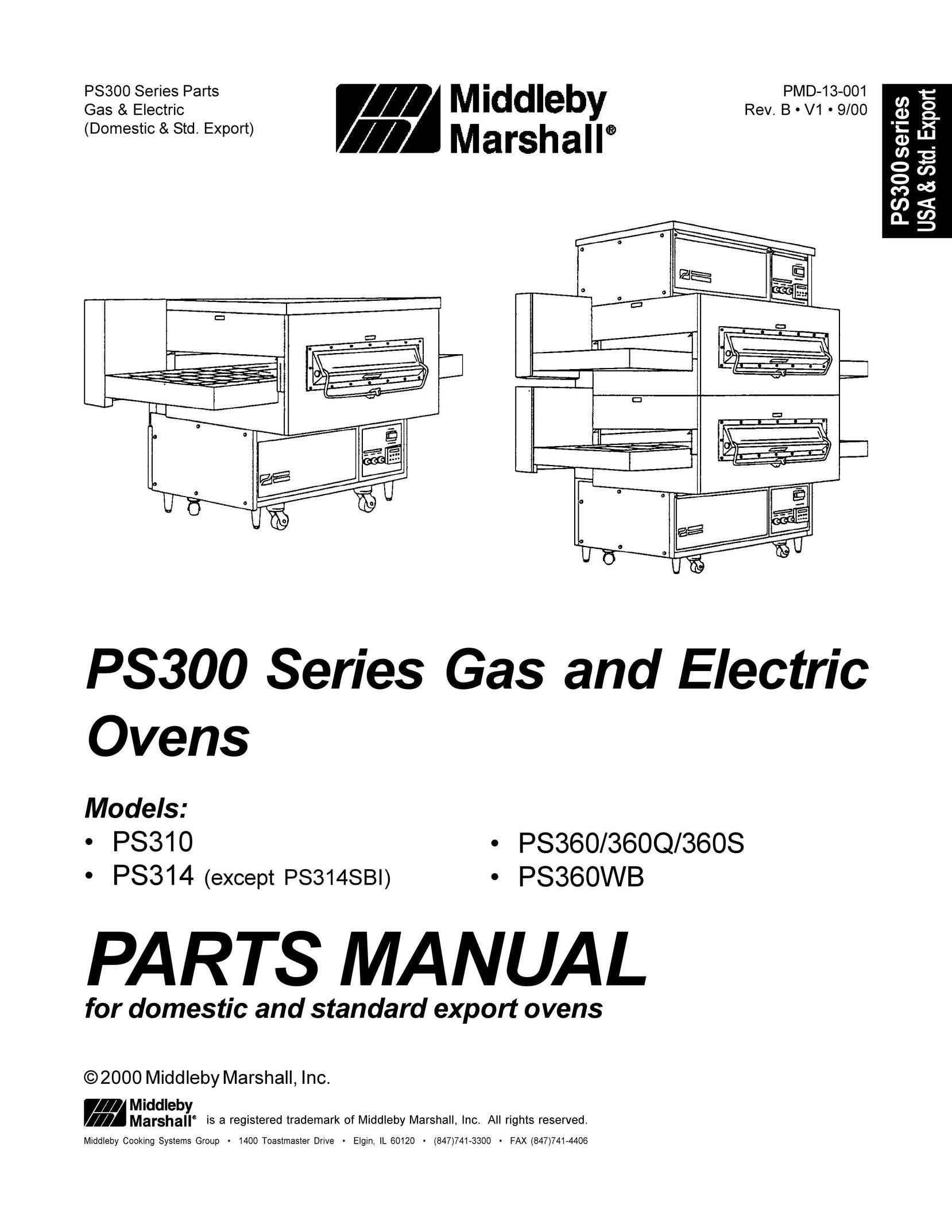 Middleby Marshall PS300 Series Oven User Manual