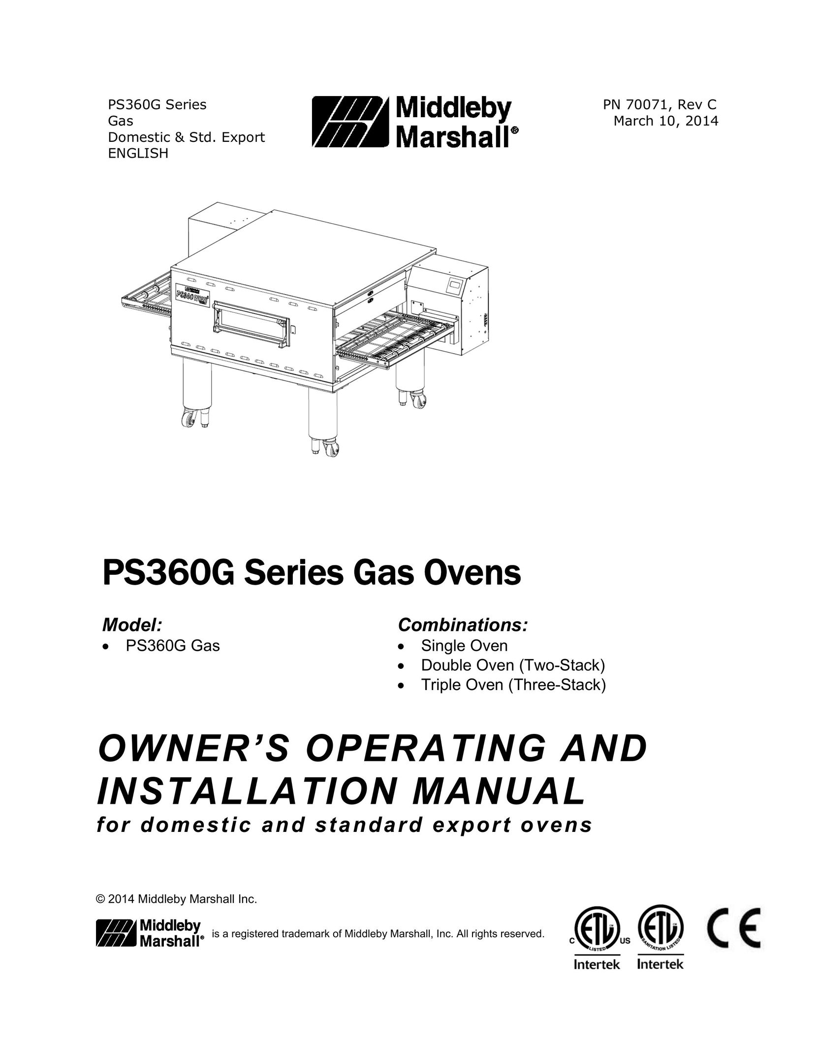 Middleby Marshall PS360G Oven User Manual