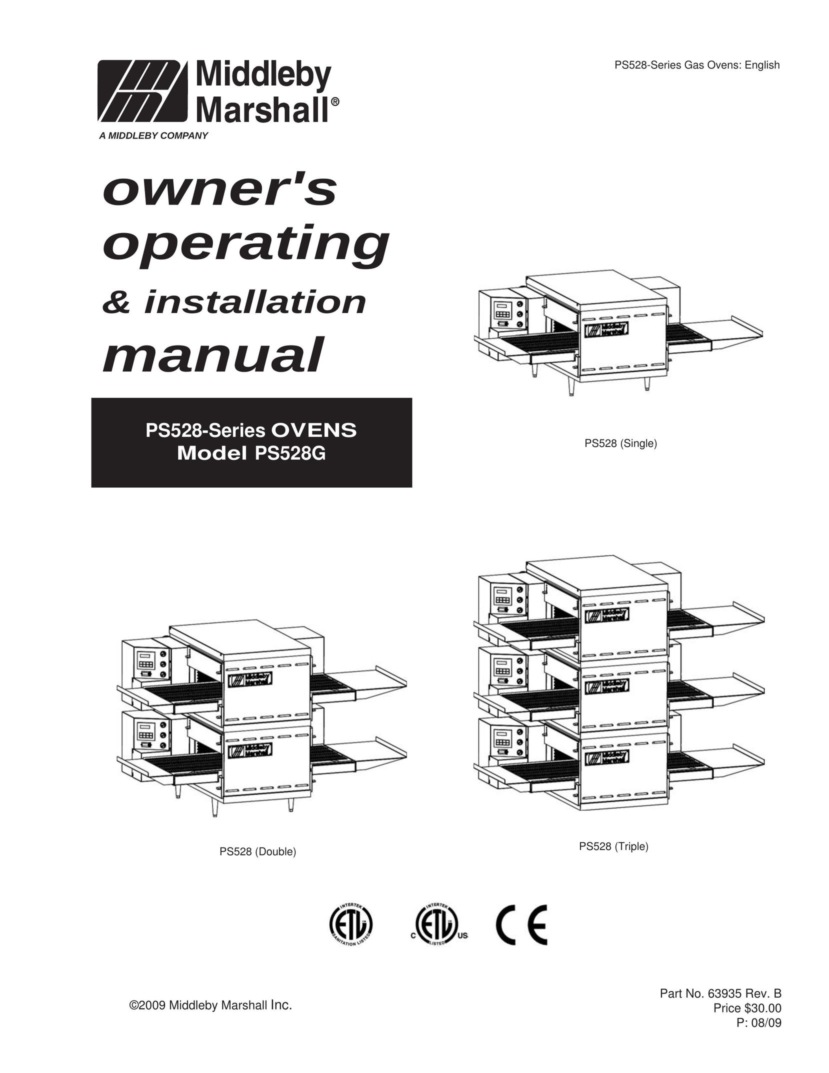 Middleby Marshall PS528G Oven User Manual