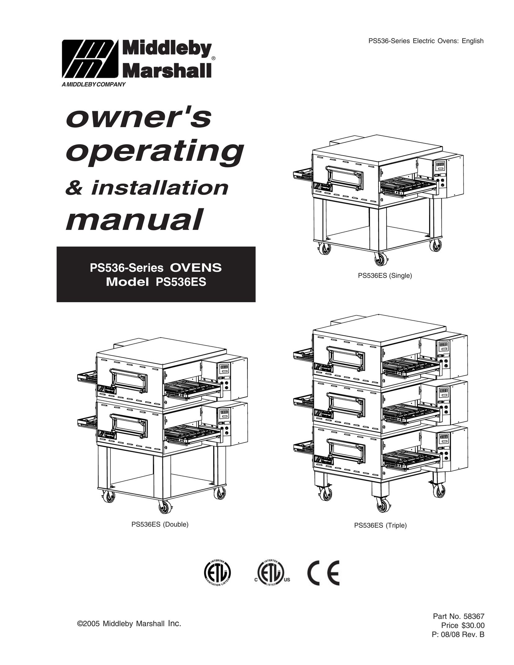 Middleby Marshall PS536-Series Oven User Manual
