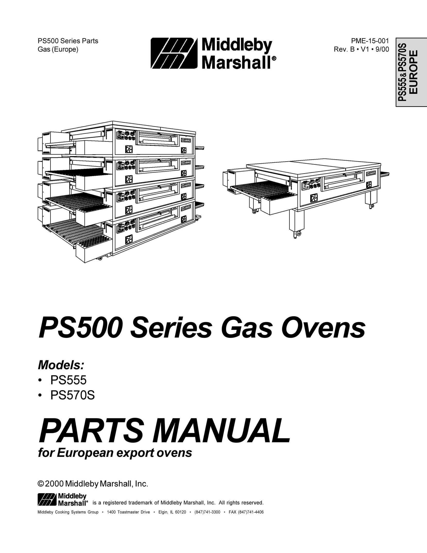 Middleby Marshall PS555 Oven User Manual