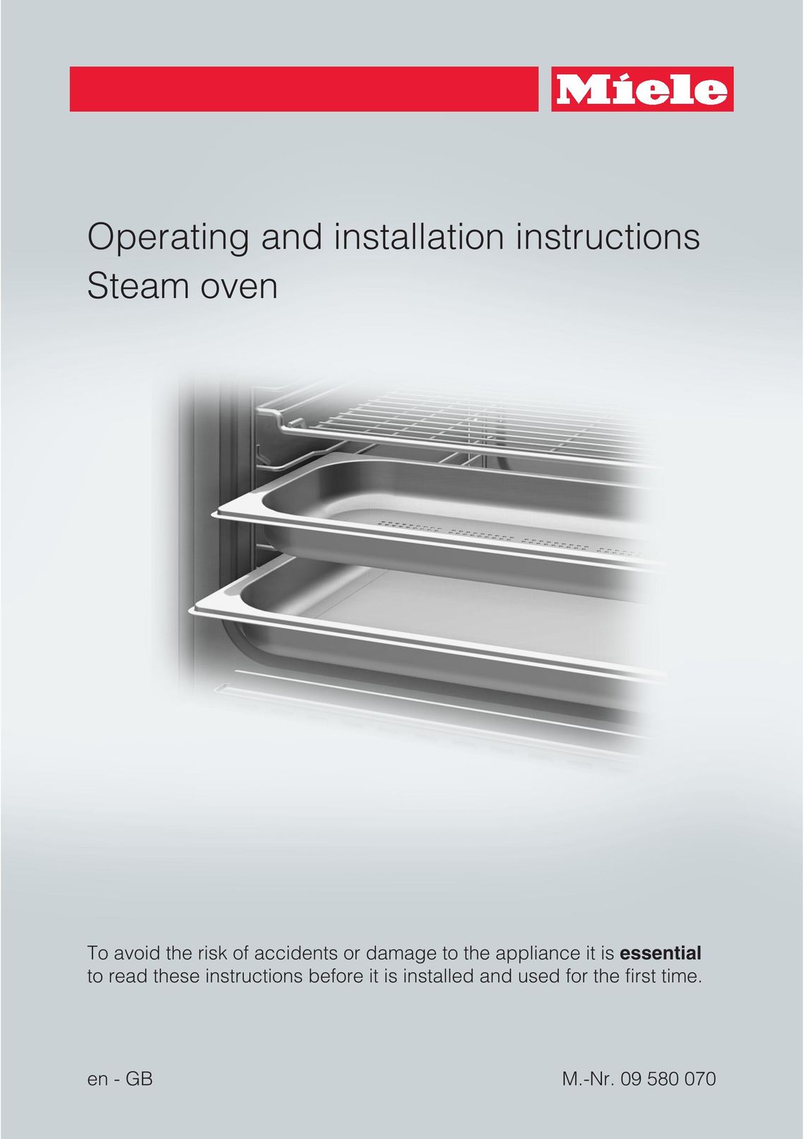Miele 09-580-070 Oven User Manual
