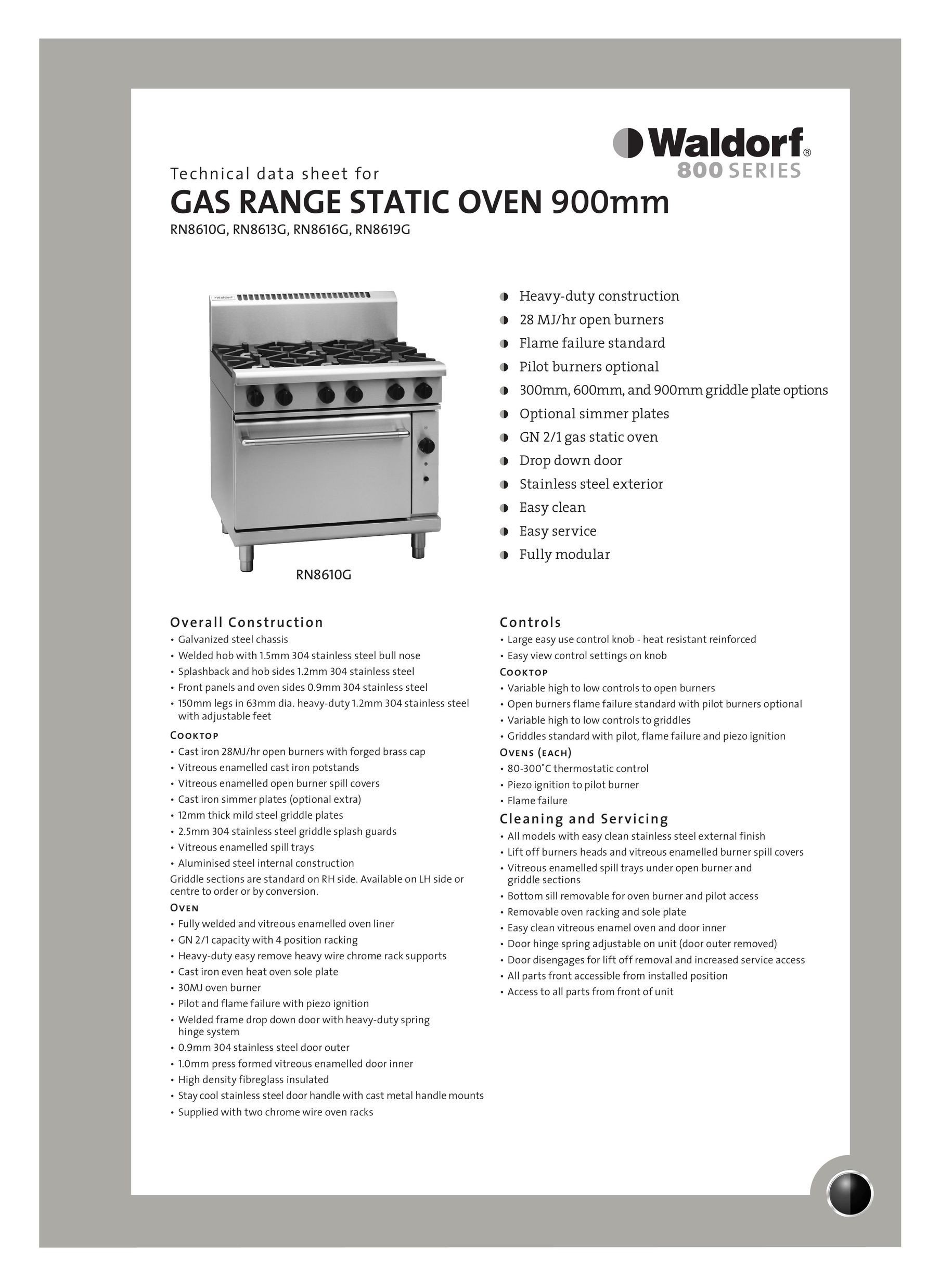 Moffat RN8610G Oven User Manual