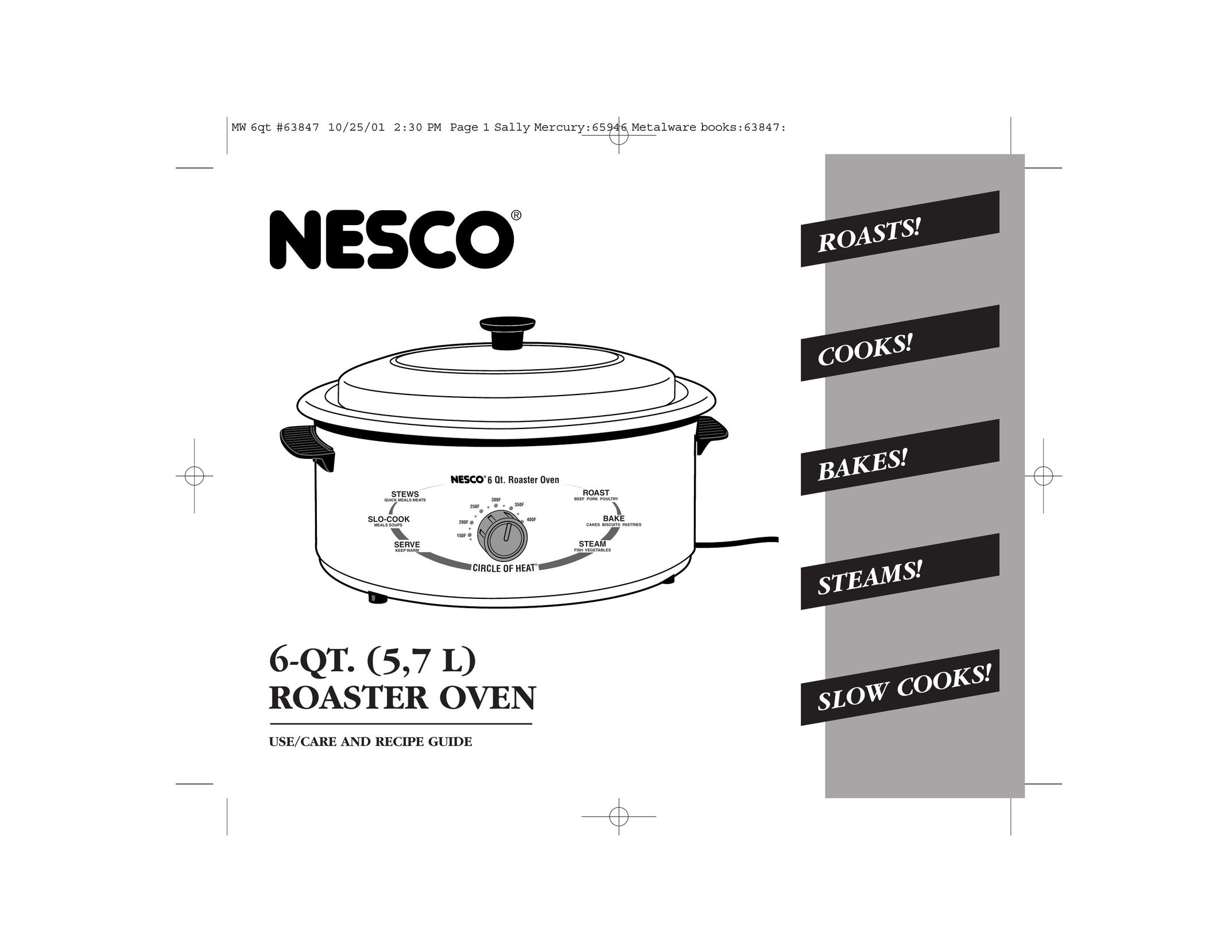 Nesco 6 Qt. Roaster Oven Oven User Manual