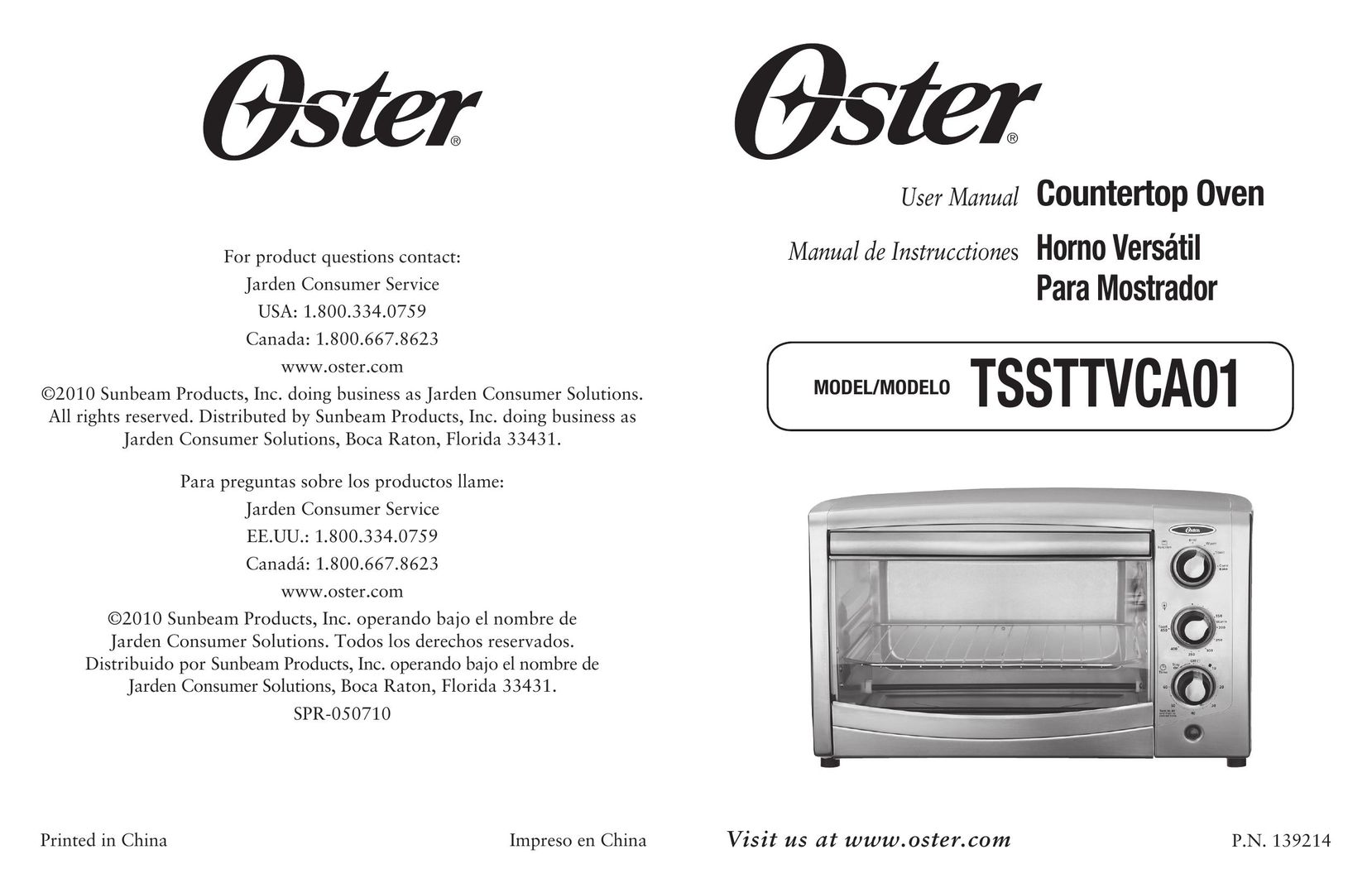 Oster 139214 Oven User Manual