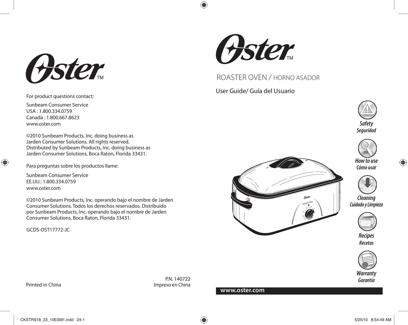 Oster Oster ROASTER OVEN Oven User Manual