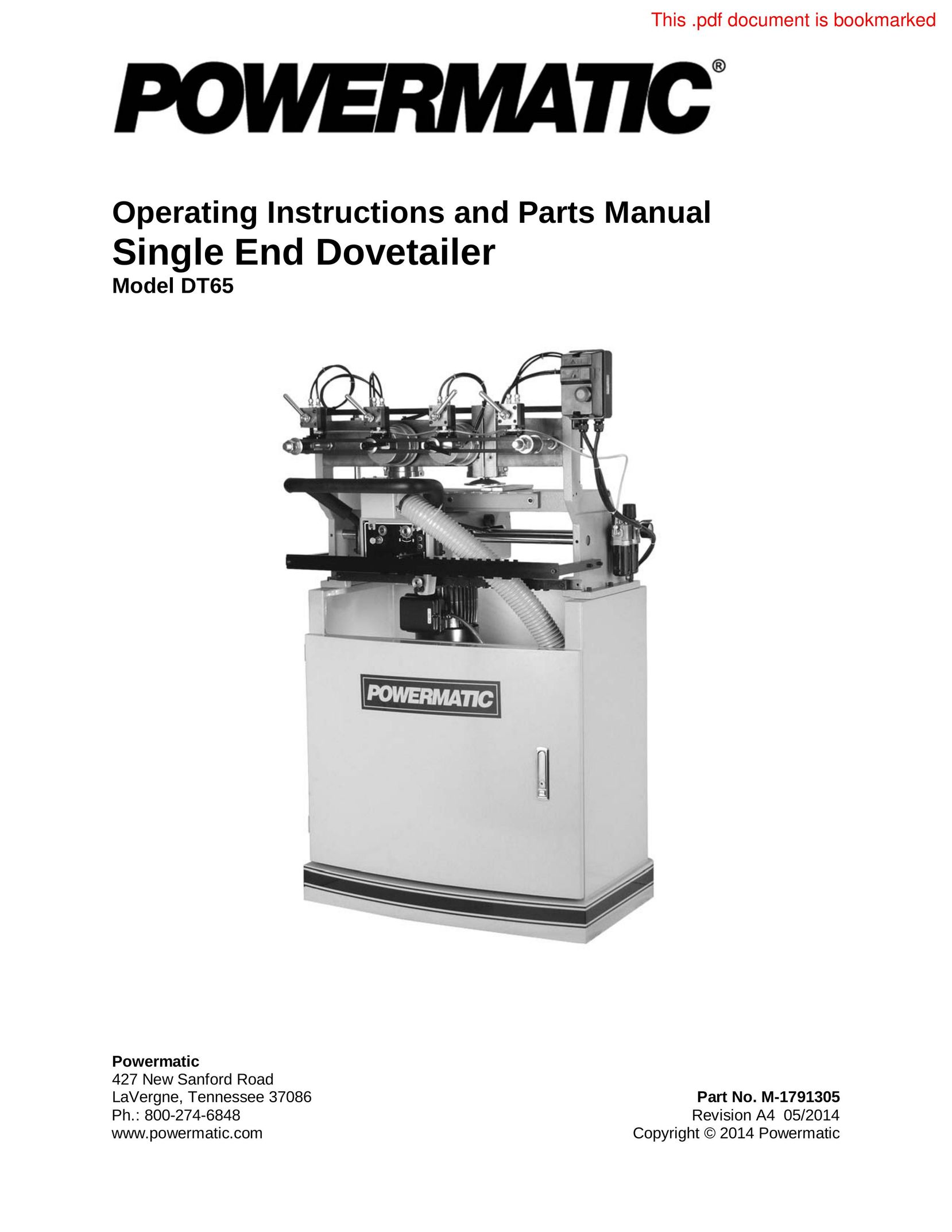 Powermatic DT65 Oven User Manual
