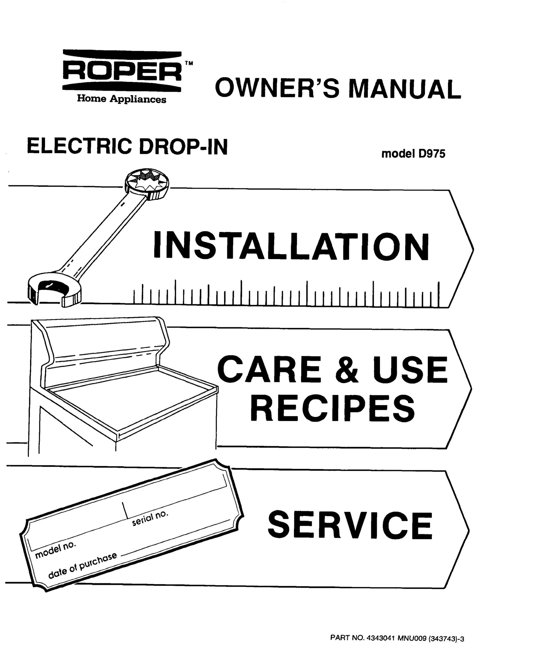 Roper D975 Oven User Manual