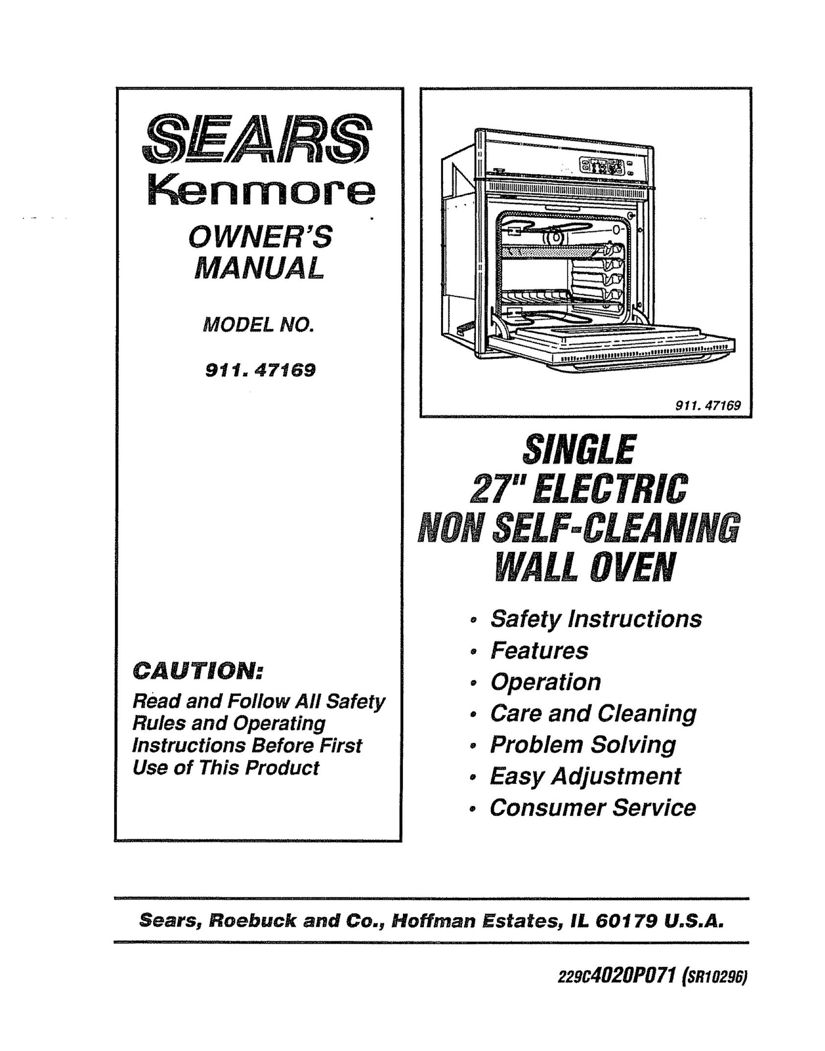 Sears 911. 47169 Oven User Manual