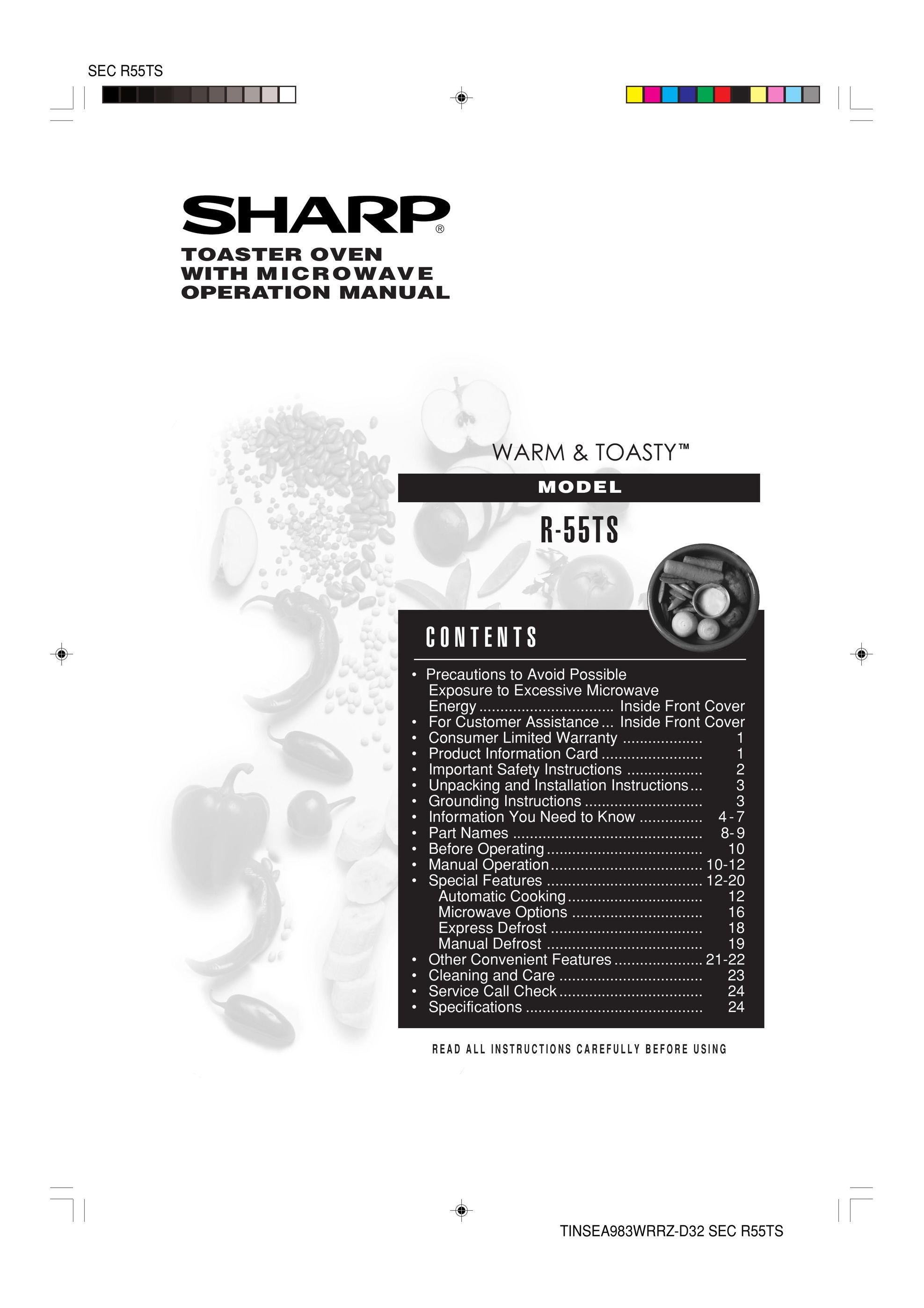 Sharp R-55TS Oven User Manual
