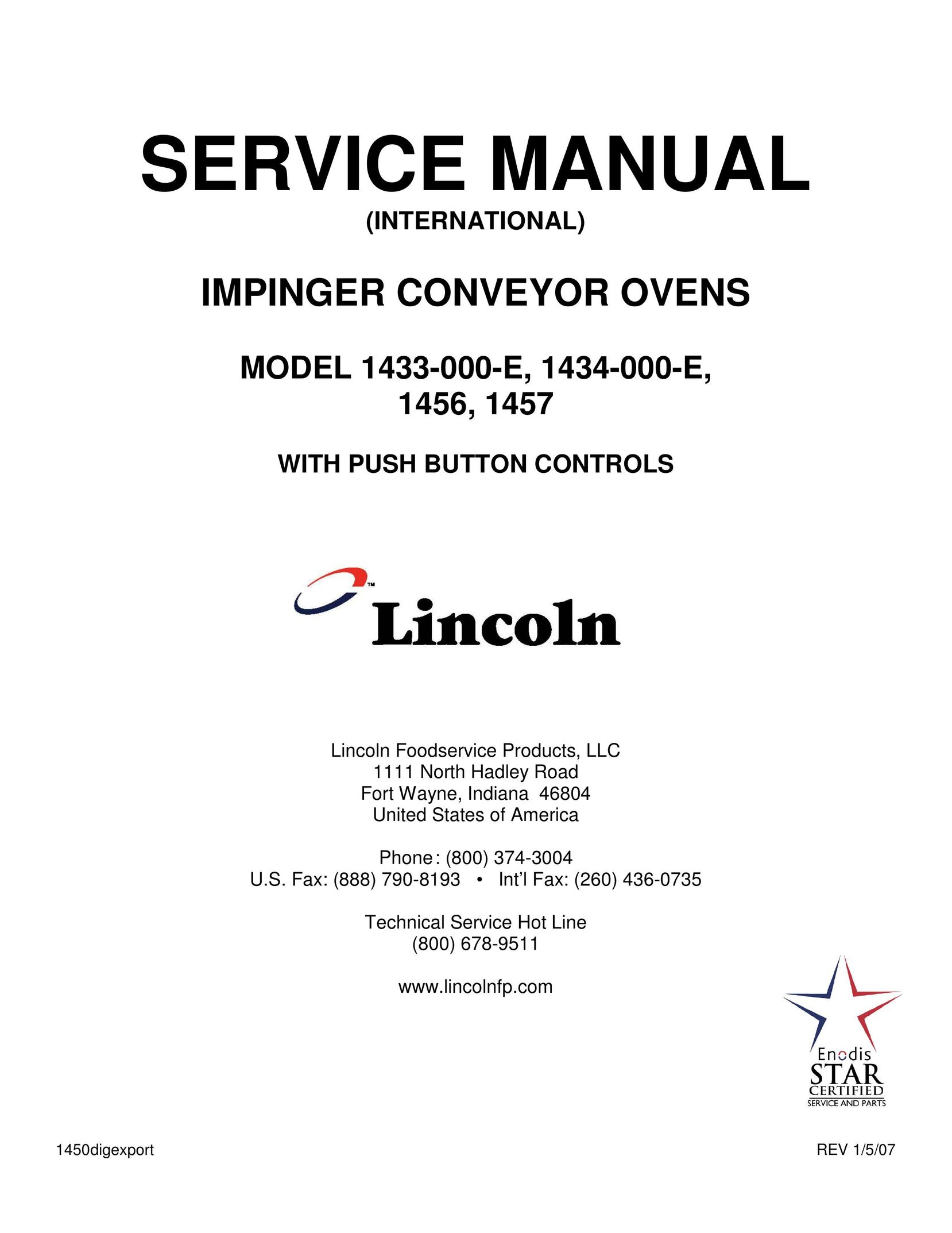 Sigma 1457 Oven User Manual