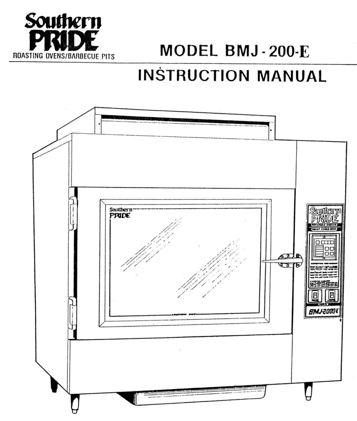 Southern Pride BMJ-200-E Oven User Manual