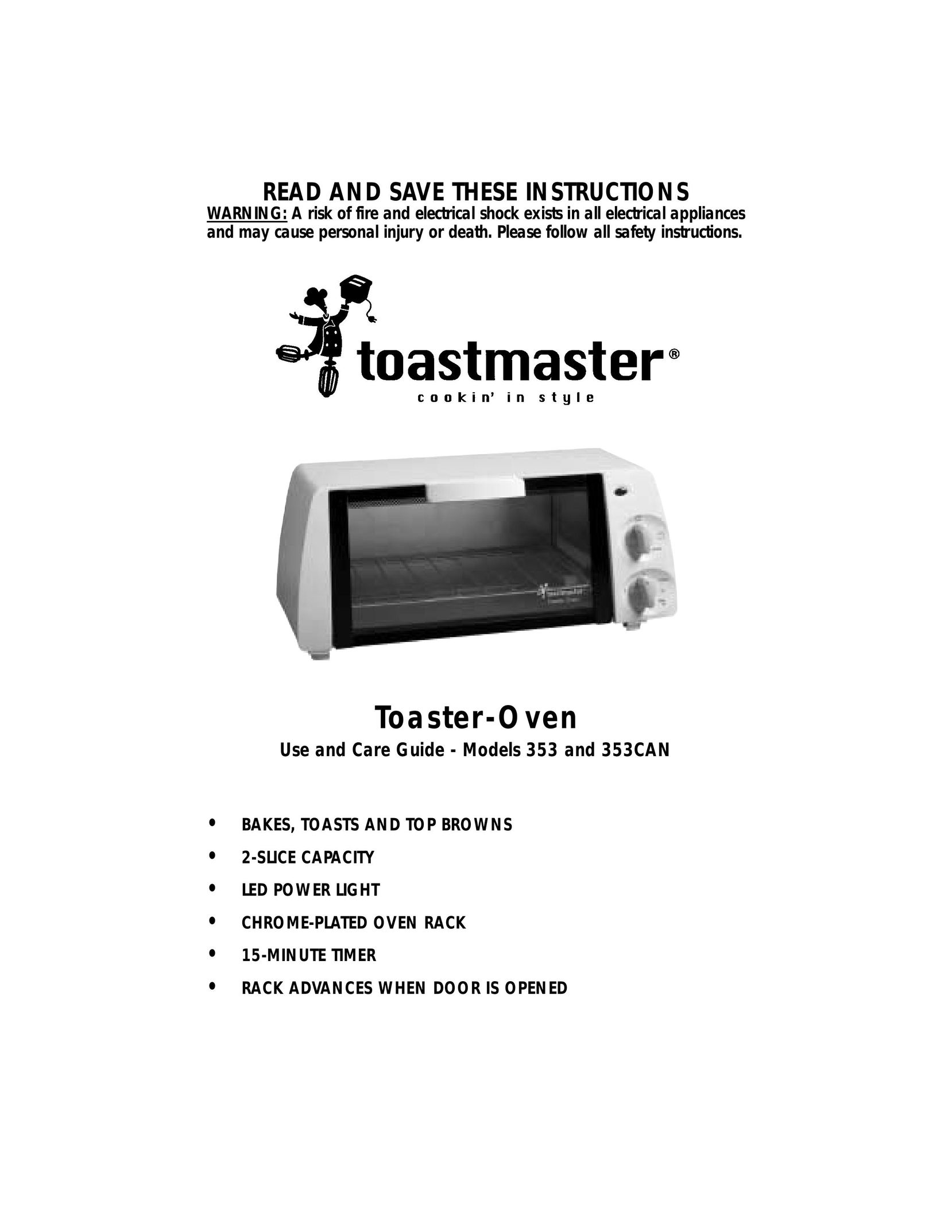 Toastmaster 353 Oven User Manual
