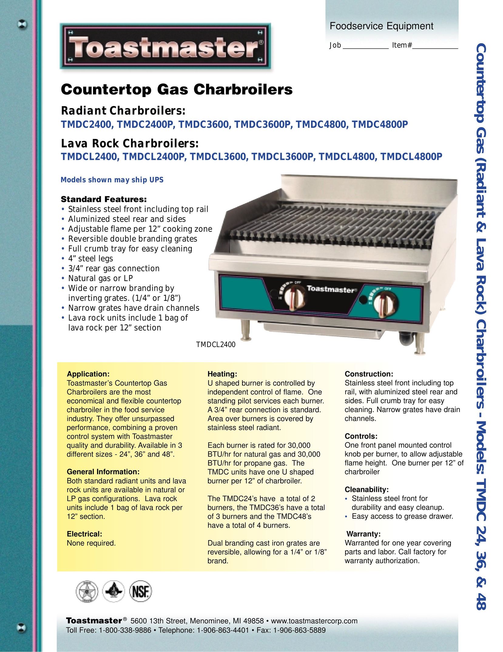 Toastmaster TMDC3600 Oven User Manual