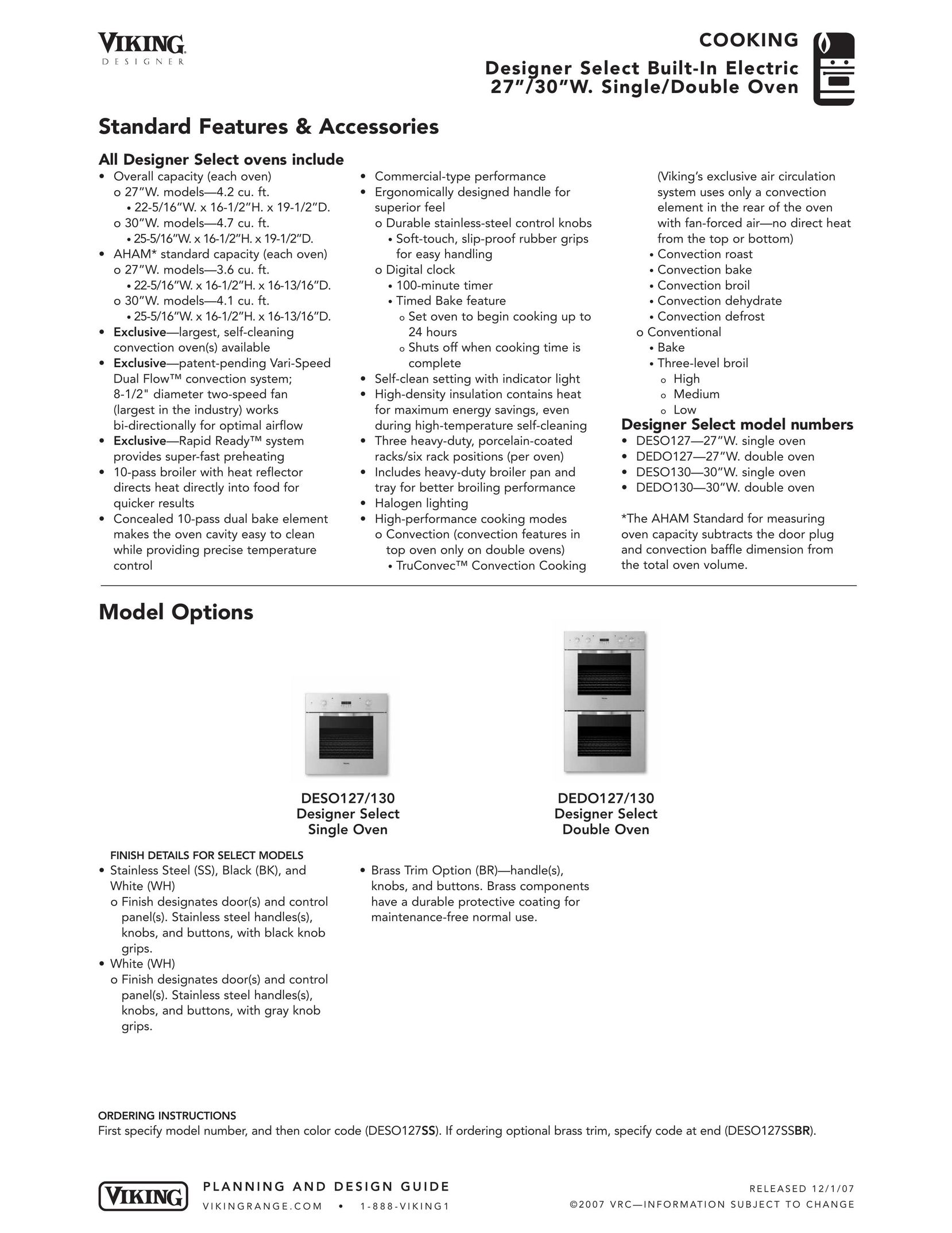 Viking DEDO Oven User Manual