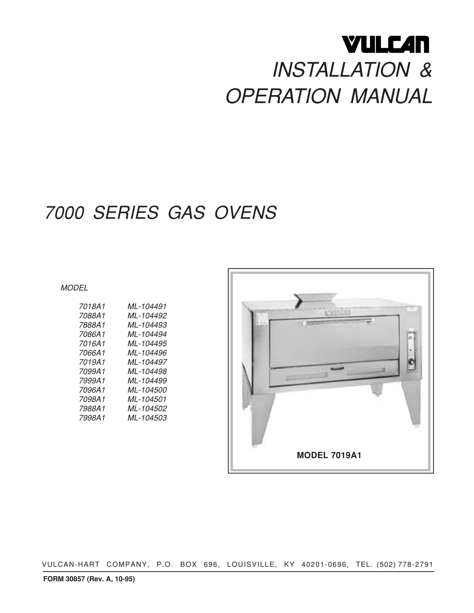 Vulcan-Hart 7066A1 ML-104496 Oven User Manual