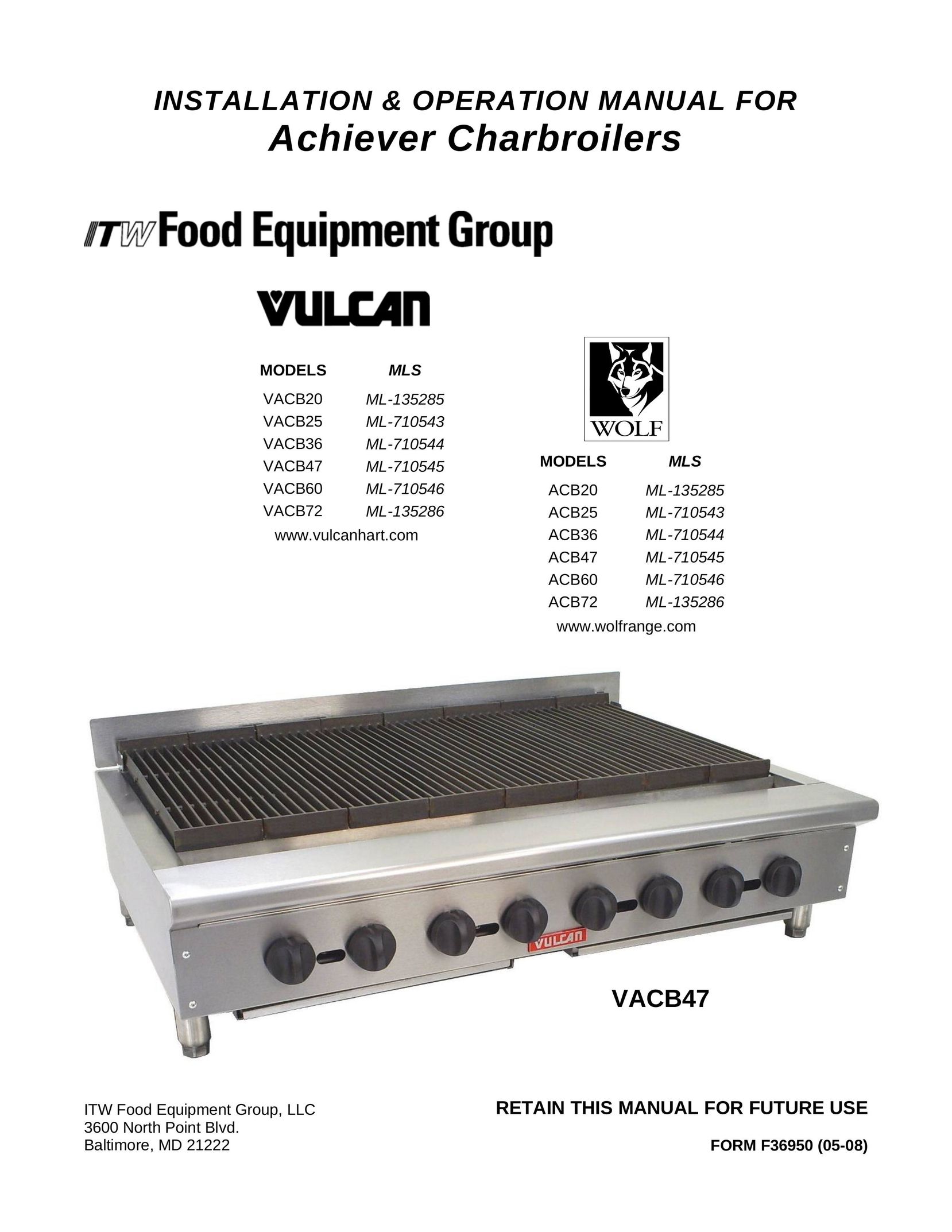 Vulcan-Hart ACB36 ML-710544 Oven User Manual