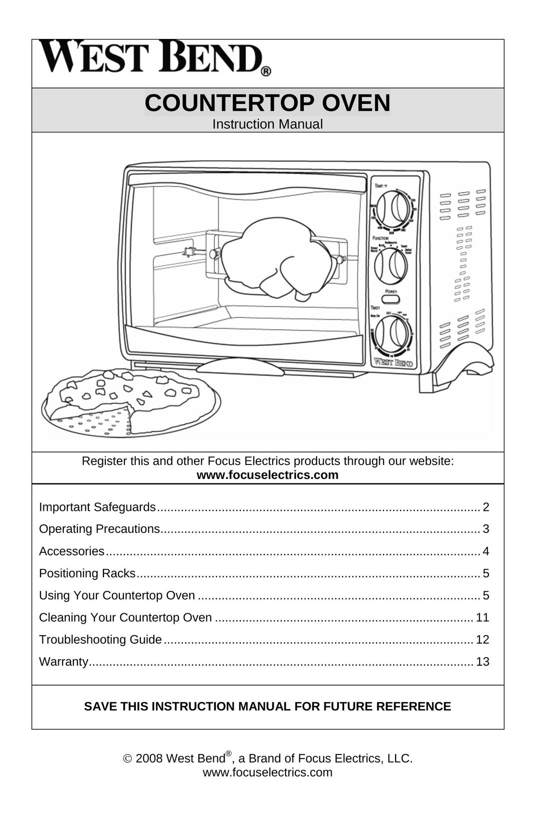 West Bend L5658B Oven User Manual