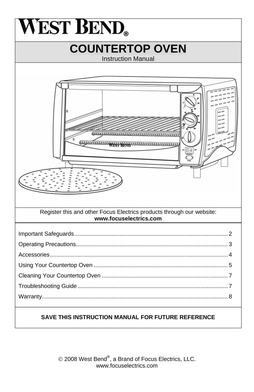 West Bend L5659B Oven User Manual