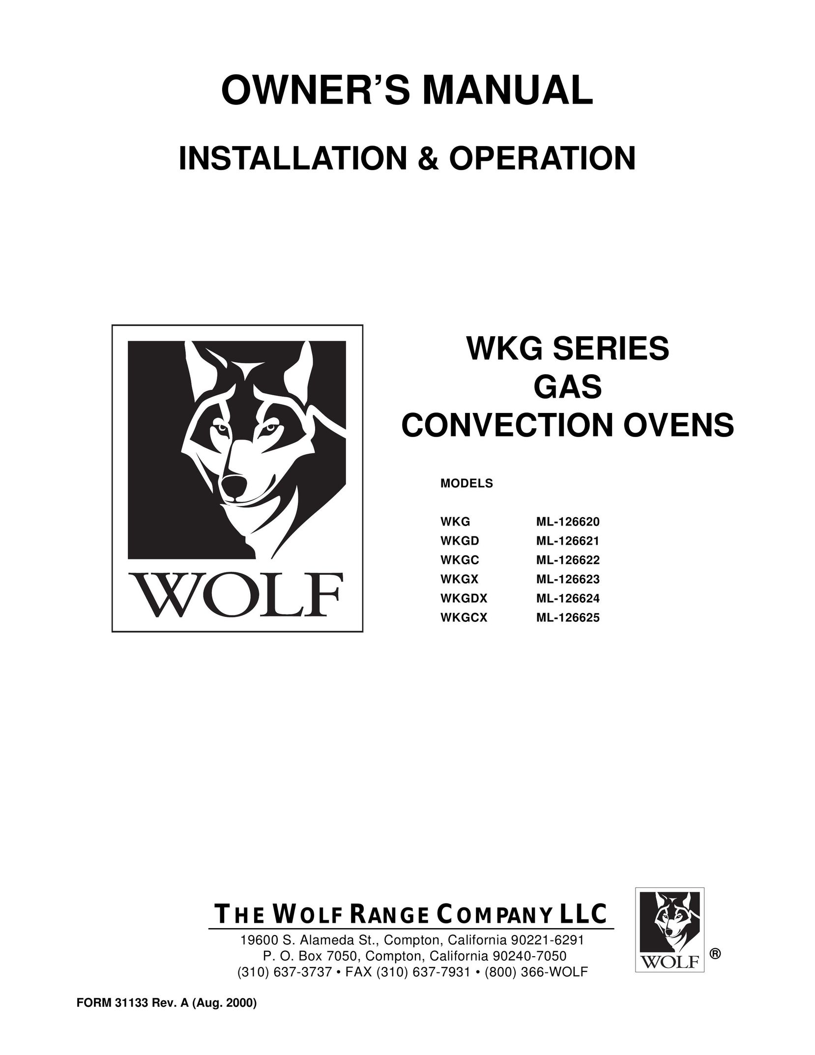 Wolf WKG ML-126620 Oven User Manual