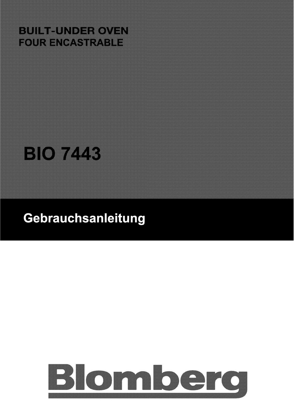 Blomberg BIO 7443 Oven Accessories User Manual