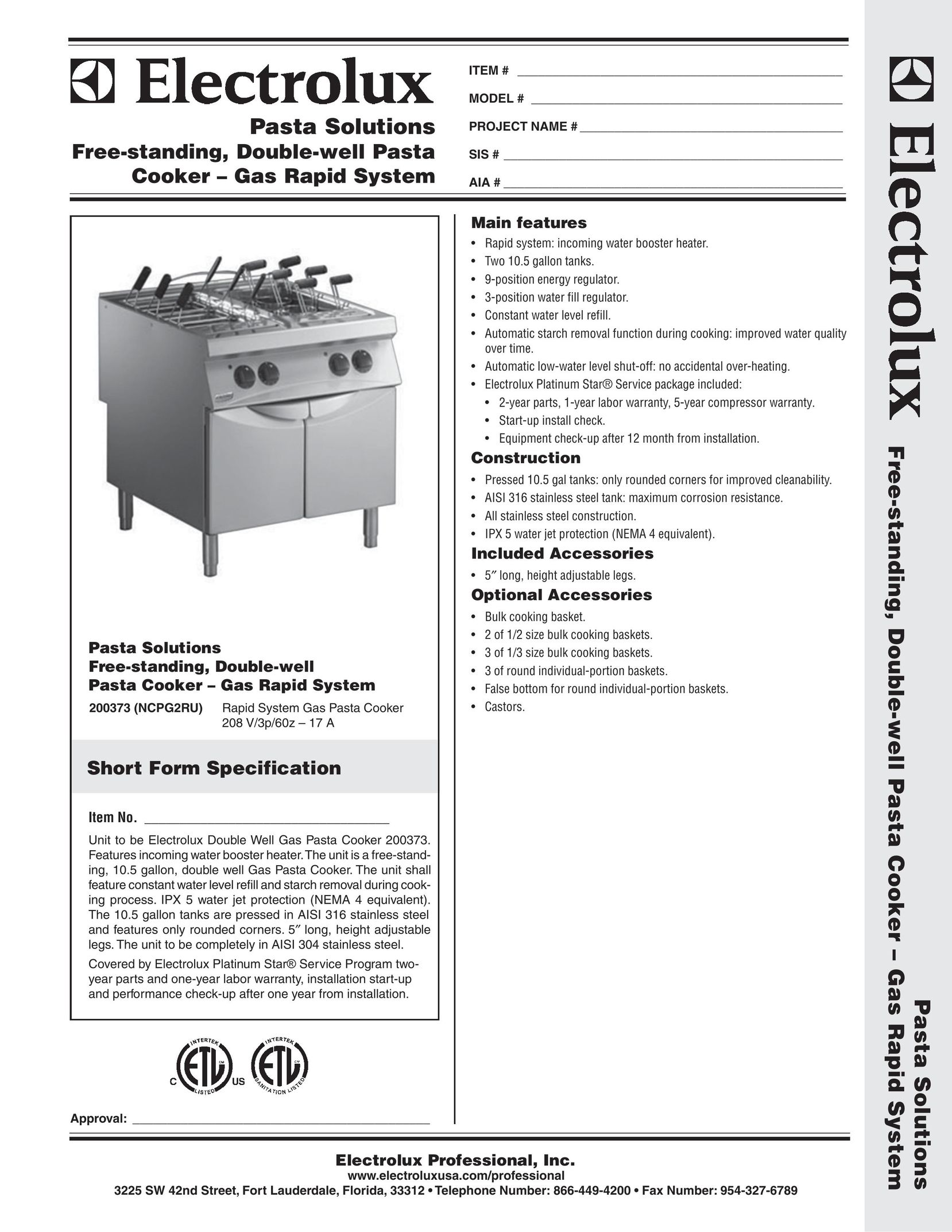 Electrolux 200373 Pasta Maker User Manual